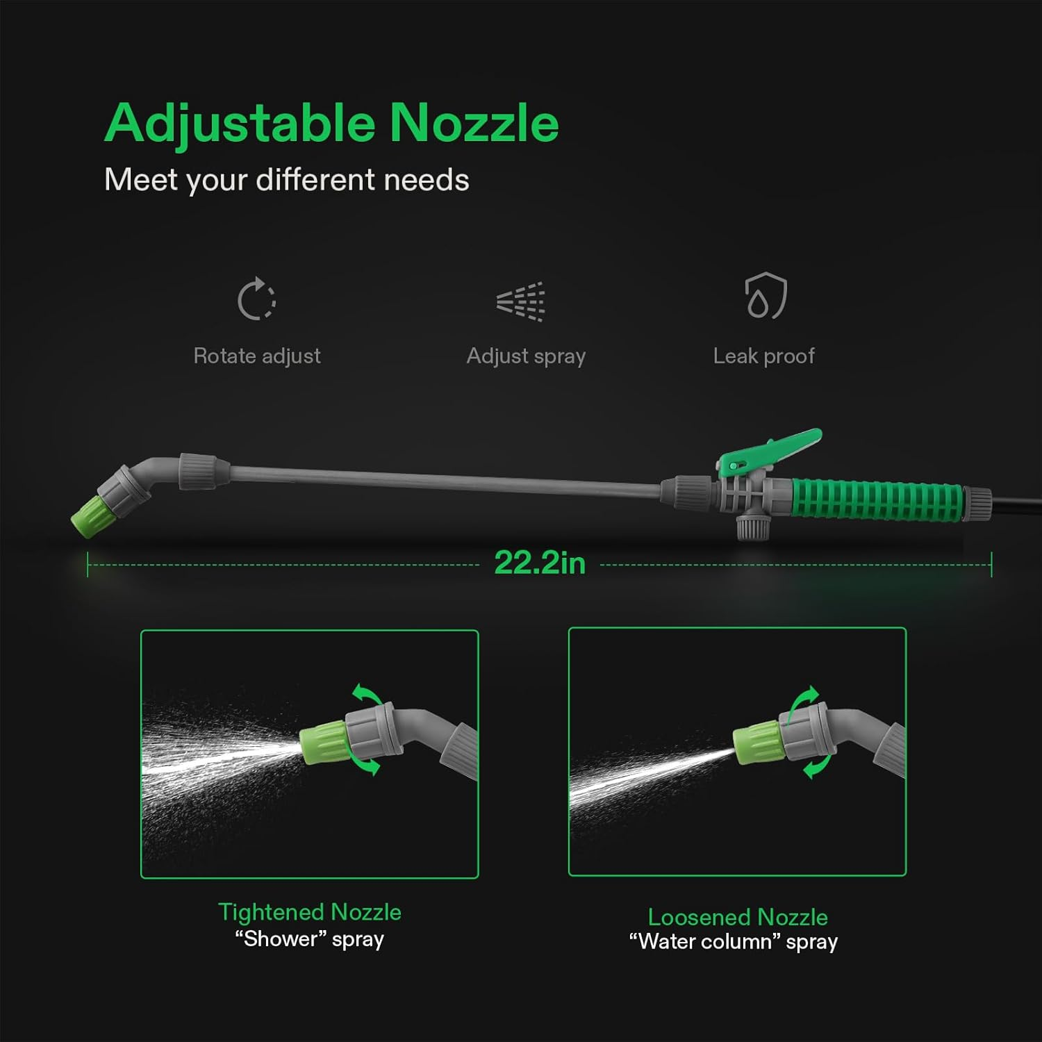 VIVOSUN 1.3 Gallon Pump Pressure Sprayer, 5L Pressurized Lawn & Garden Water Spray Bottle with 3 Water Nozzles, Adjustable Shoulder Strap, Pressure Relief Valve, for Plants and Cleaning image number 6