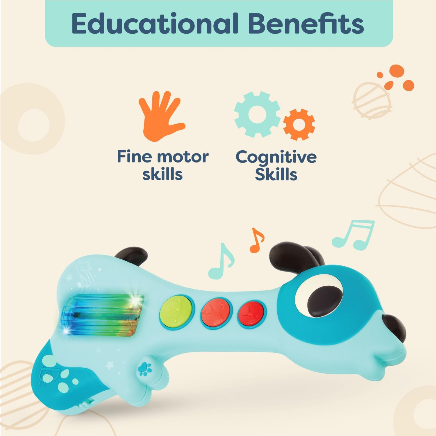 B. Baby &ndash; Mini Toy Guitar &ndash; Musical Baby Toy &ndash; Lights & Sounds &ndash; Educational & Sensory Toys &ndash; 6 Months + &ndash; Mini Woofer