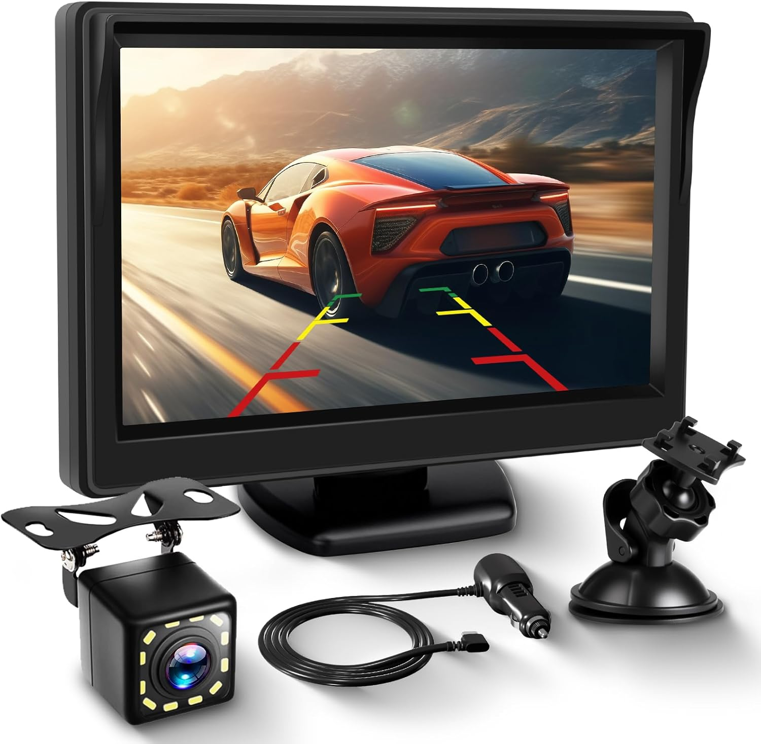 Reversing Camera with 4.3 Inch HD Monitor and Camera, IP68 Waterproof, Colour Night Vision, Reversing Camera with 3.5 M Cigarette Lighter image number 5