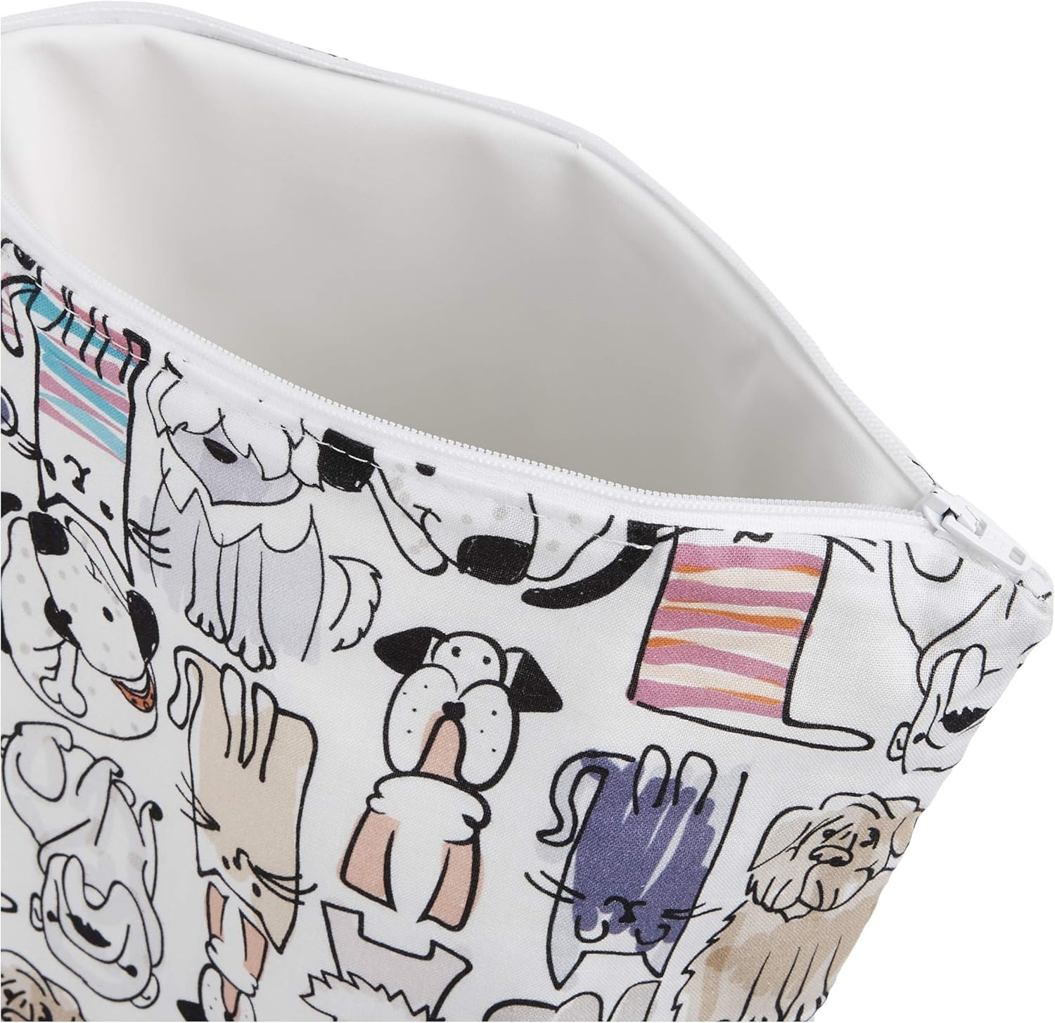 Itzy Ritzy Sealed Wet Bag with Adjustable Handle &ndash; Washable and Reusable Wet Bag with Water Resistant Lining Ideal for Swimwear, Diapers, Gym Clothes & Toiletries; Measures 11&rdquo; X 14&rdquo;, Cats & Dogs image number 2