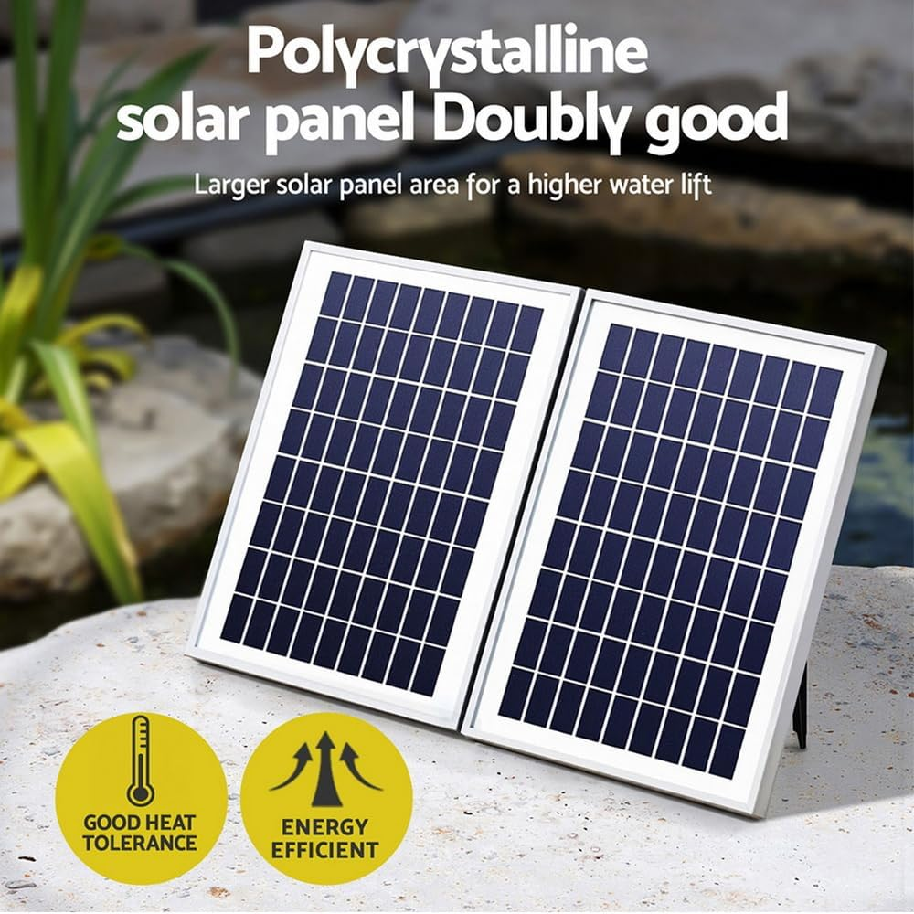 Gardeon Solar Water Fountain, 5.9Ft Bird Bath Feature Pond Pump Outdoor Features Fountains Garden Pool Patio Decoration, Powered DC Brushless Energy Efficient Black