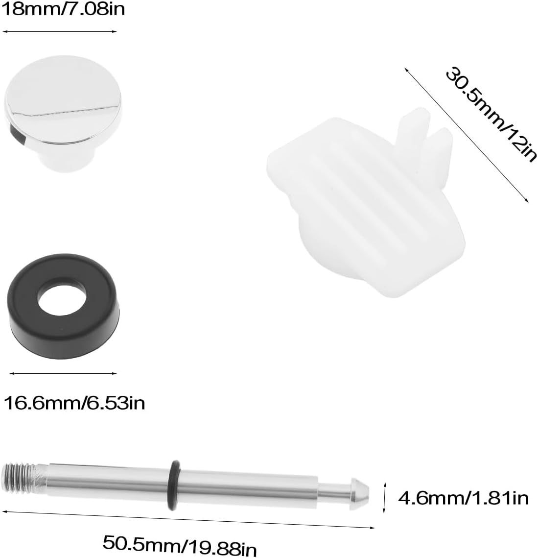 OTOTEC 2Pcs TUB Diverter SPOUT Repair KIT M5 for Bathroom Bathtub Leaking Faucet Bathtub Diverter Nozzle, Chrome image number 2