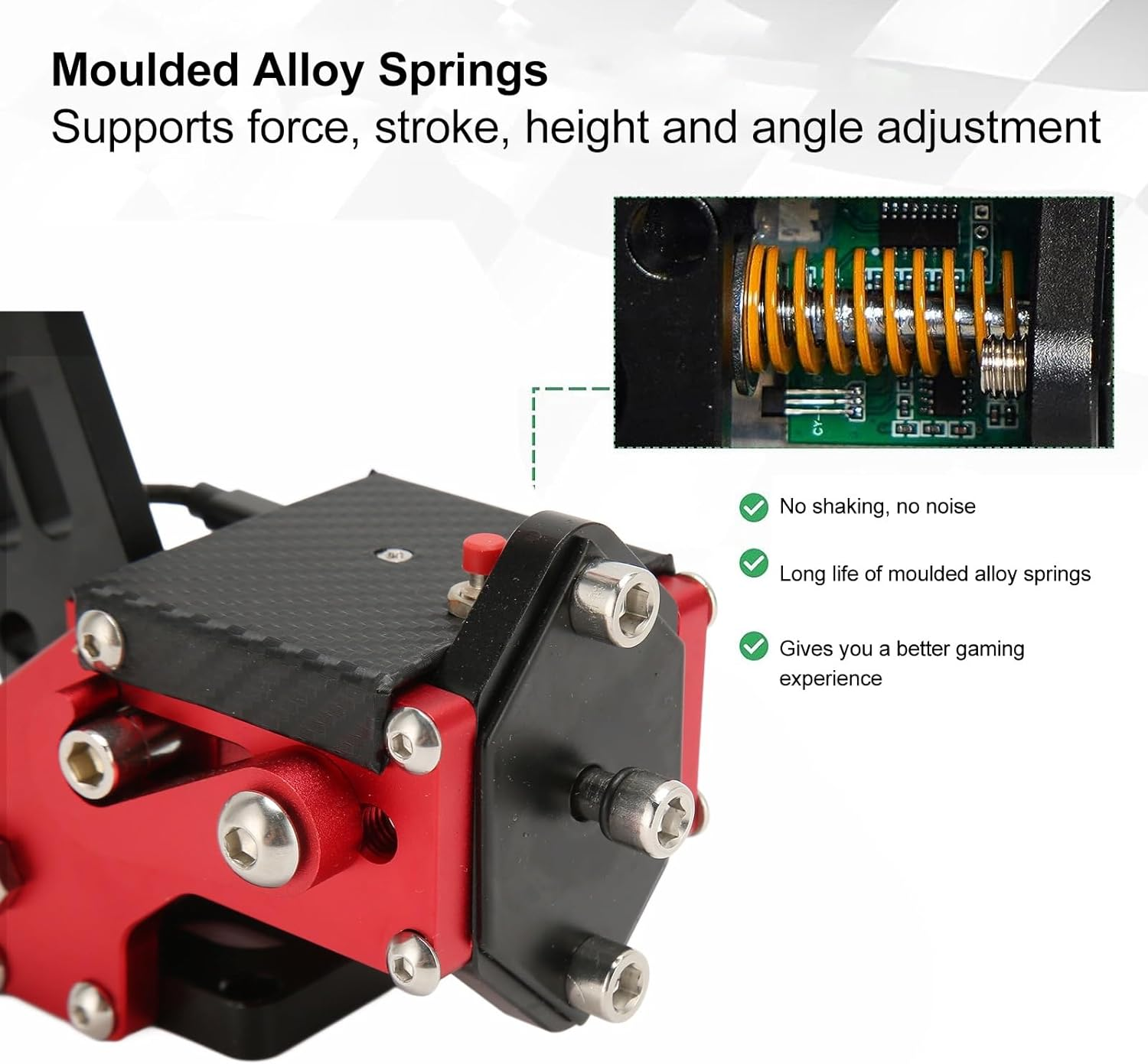 64 Bit USB PC Handbrake, 2 in 1 Sim Racing Game Handbrake, Professional Gaming Peripherals PC Handbrake Non- plus Hall Sensor for G920, Game (Red) - Red image number 4