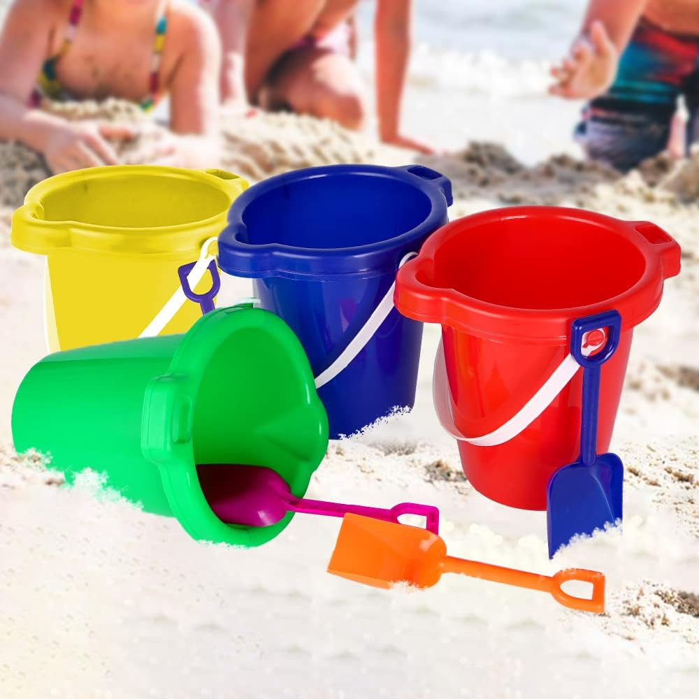 Large Sand Bucket Pail with Shovel, 7'' Size Water Bucket for Beach Fun, Great Summer Party Accessory - 1 image number 6