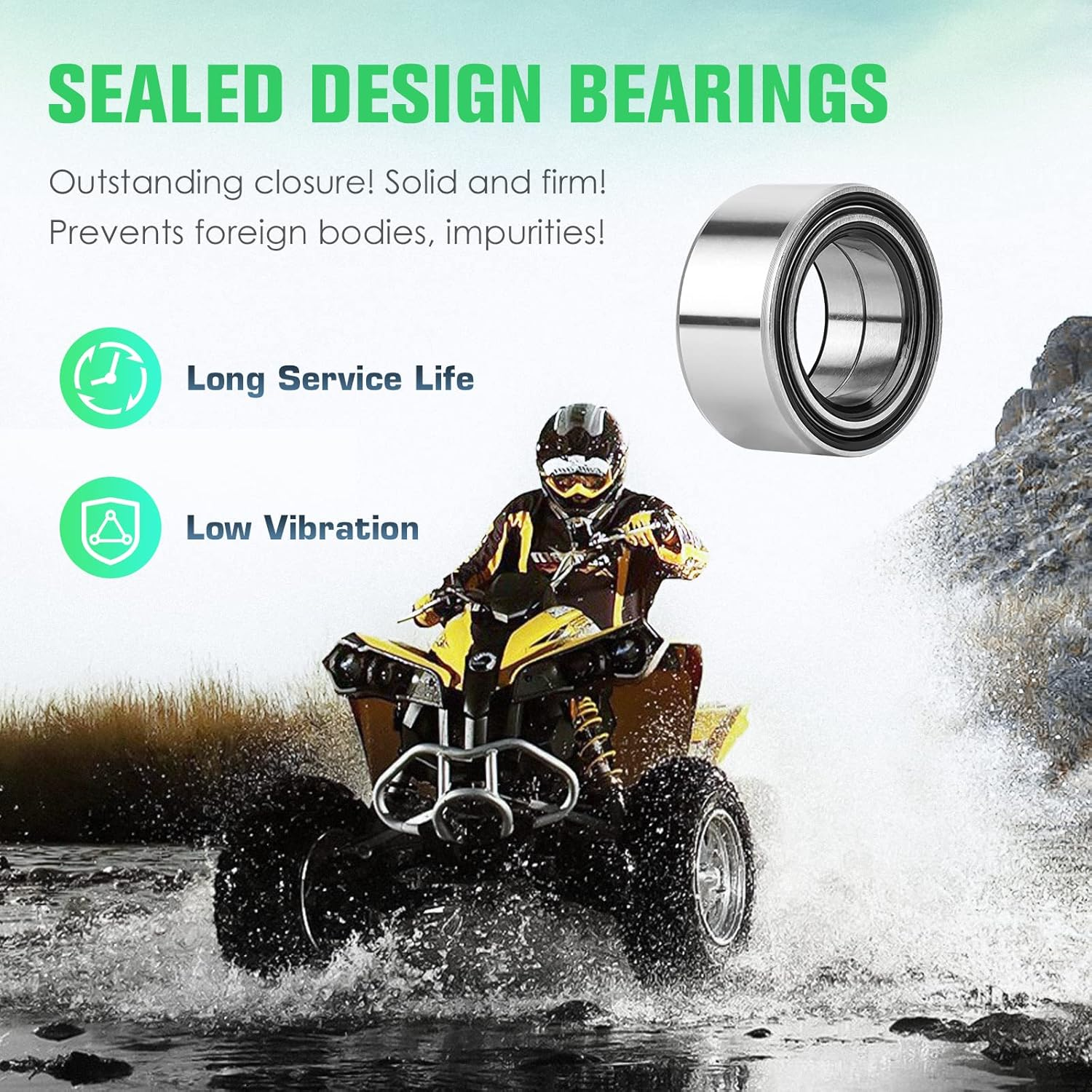 Youxmoto Front Left/Right CV Axle & Wheel Bearing Kit for Polaris Ranger 500 700 800 4X4 EFI 2009 2010 2011 2012 2013 2014 2015 2016, 4340 Chromoly Steel Drive Shaft CV Axles, Fits 1332606, 1332856 image number 5