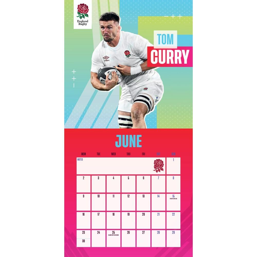 England Rugby Union 2025 Square Calendar