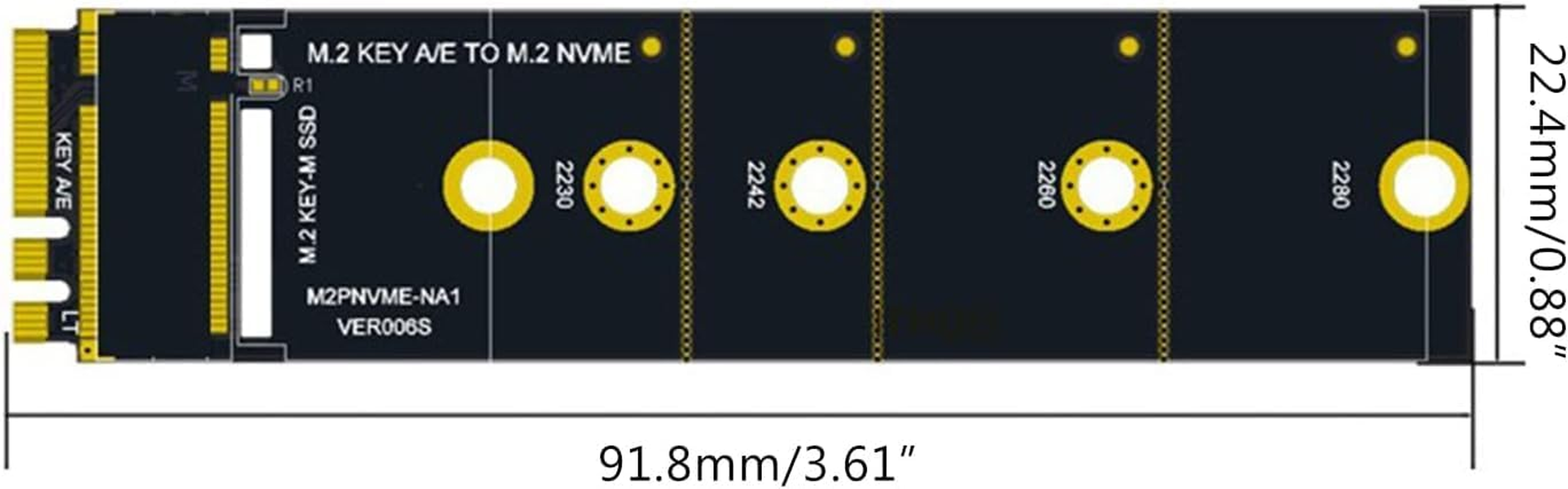 Wireless for M.2 A/E for Key Slot to for M.2 for M for Key Wifi Bluetooth-Compatible Adapter for Nvme PCI for Express M.2 Nvme Ssd Adapter Card M2 Key A-E to M2 NVME Adapter Converter Card To, 1 Piece image number 3