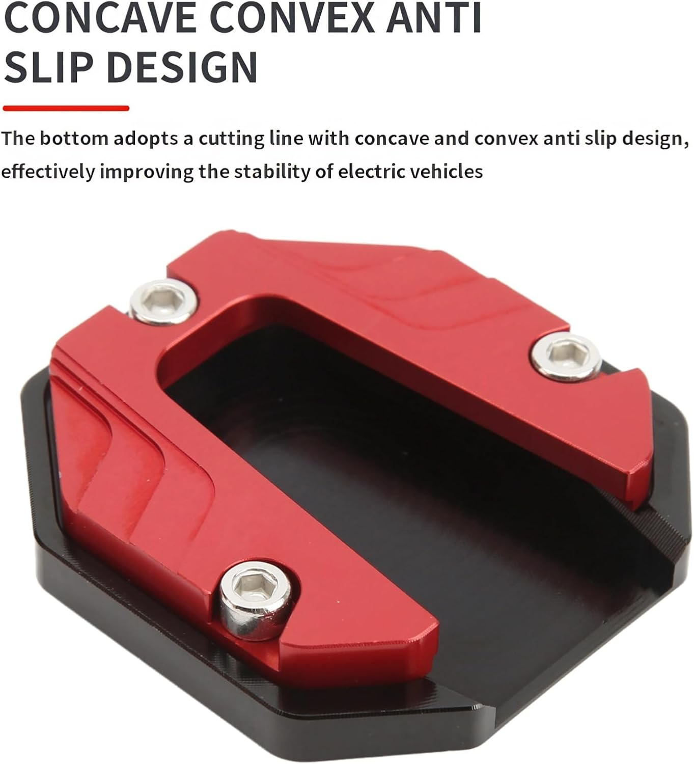 Motorcycle Kickstand Extension Pad Support Plate Motorcycle Kickstand Pad High Strength Sturdy Extender Motorbike Side Stand Shoe for Outdoor Surface Red Foot Controls image number 3