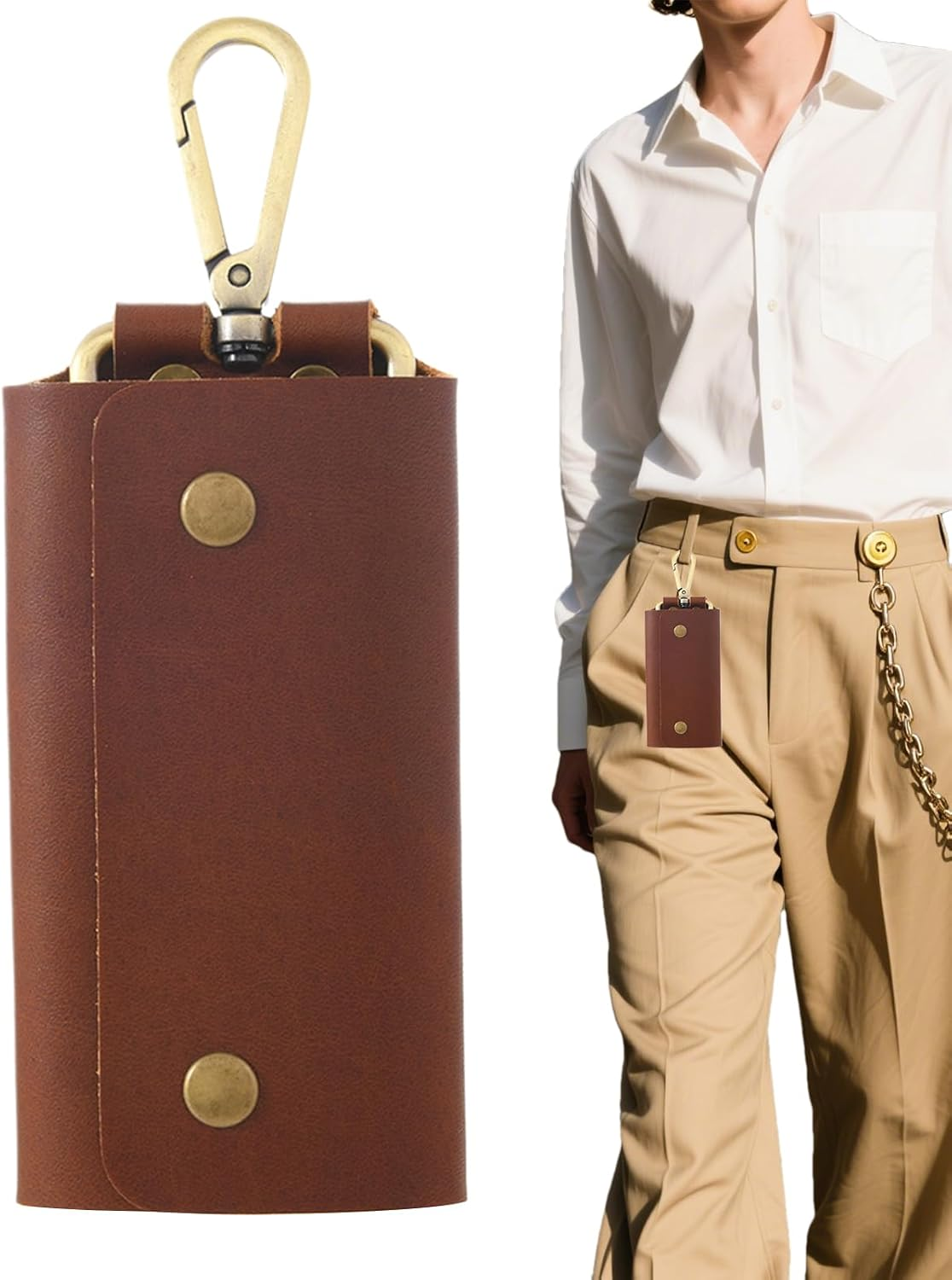 Key Storage Bag - Compact Key Organizer Case, Portable Key Storage Pocket | Zipper Key Wallet for Car Home Office Multi-Key Holder, Dark Brown, Se R&eacute;f&eacute;rer Au Descriptif, Refer to Description - Black image number 3