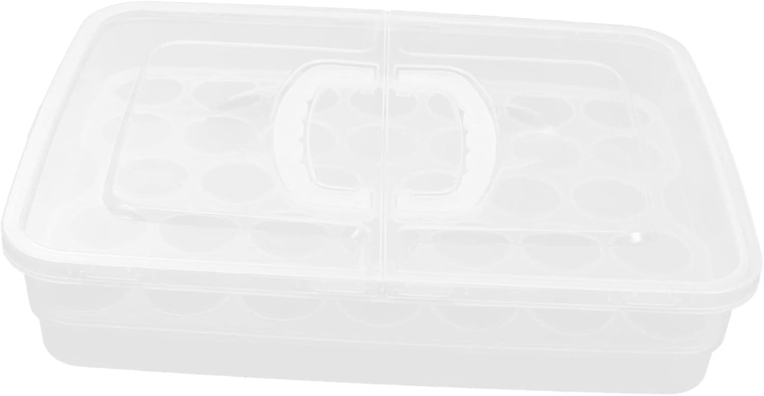 GLEAVI 34-Grid Egg Storage Box with Lid PP Egg Container Space-Saving Anti-Extrusion Refrigerator Holder for Kitchen image number 1