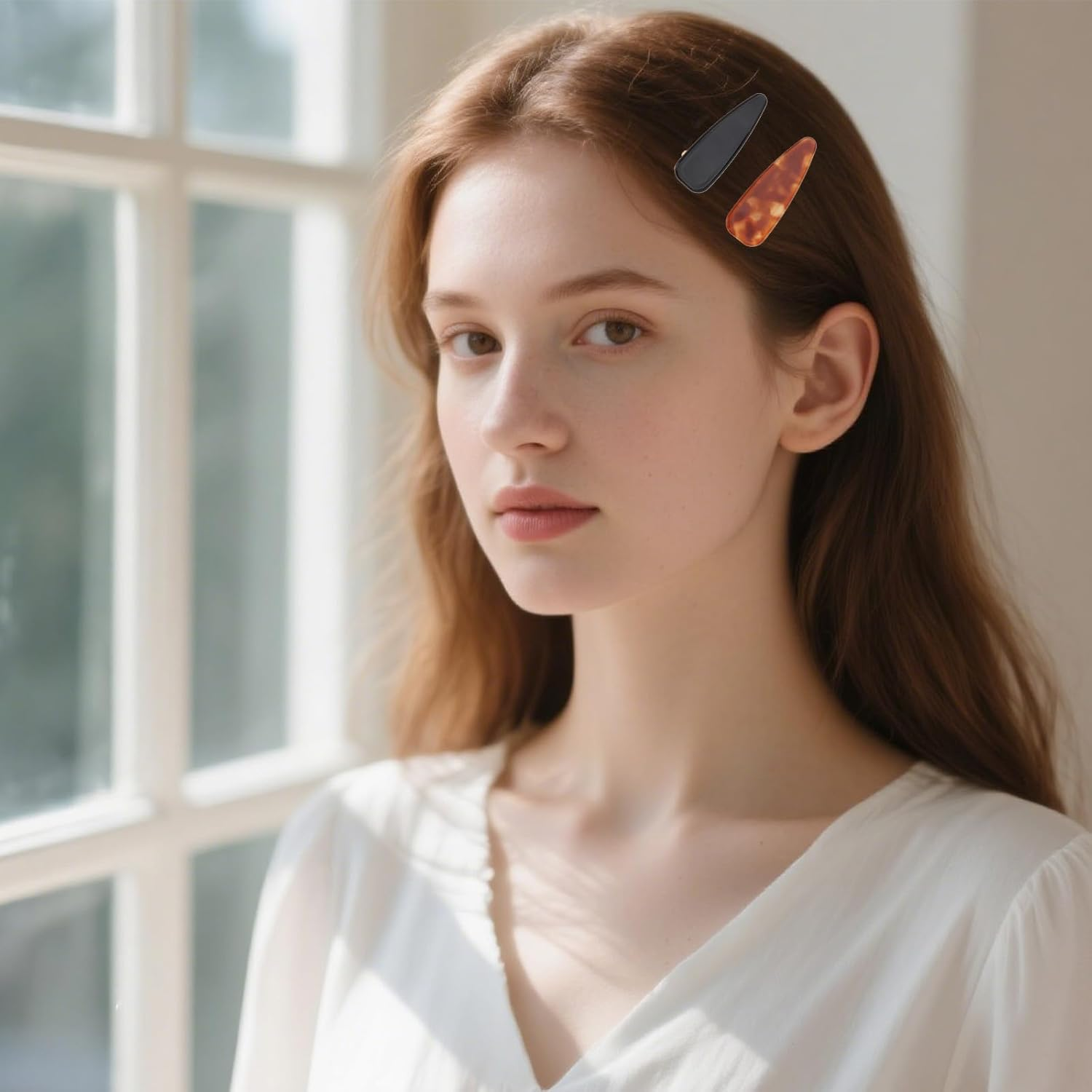 Exipsat Hair Clips for Women Large Vintage Style Snap Clip for Thick Hair 7 Pack Flat Hair Clips image number 1