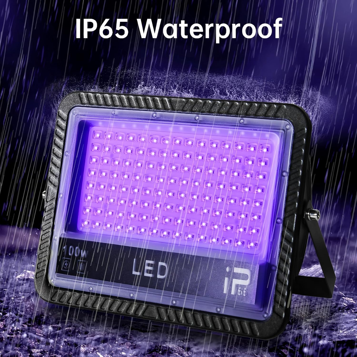 UV Black Light 100W, 395-400Nm Uv Flood Light Outdoor IP66 Waterproof Led Black Light with AU Plug Ultraviolet Floodlight for Stage Party Disco Club Aquarium Fishing Halloween Christmas image number 1