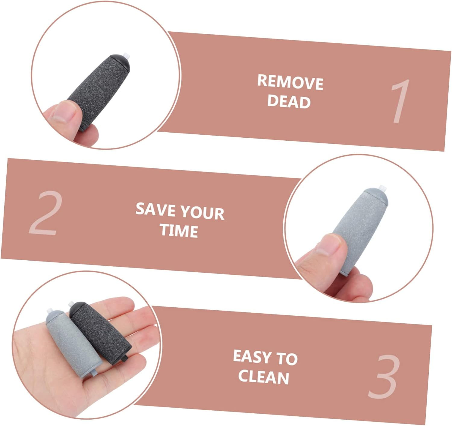 KAILIKETIY 6Pcs Replacement Grinding Heads for Electric Foot File Dual-Speed Callus Removers Black and Gray Suitable for Home Pedicure and Foot Care image number 1