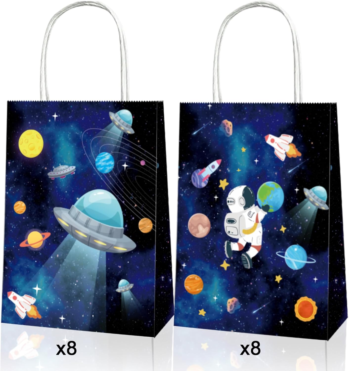 Yamibobo 16 Pack Outer Space Galaxy Party Favor Bags, 21*16*8Cm, Perfect for Kids' Space Themed Birthday Parties, Baby Showers, Themed Parties image number 5
