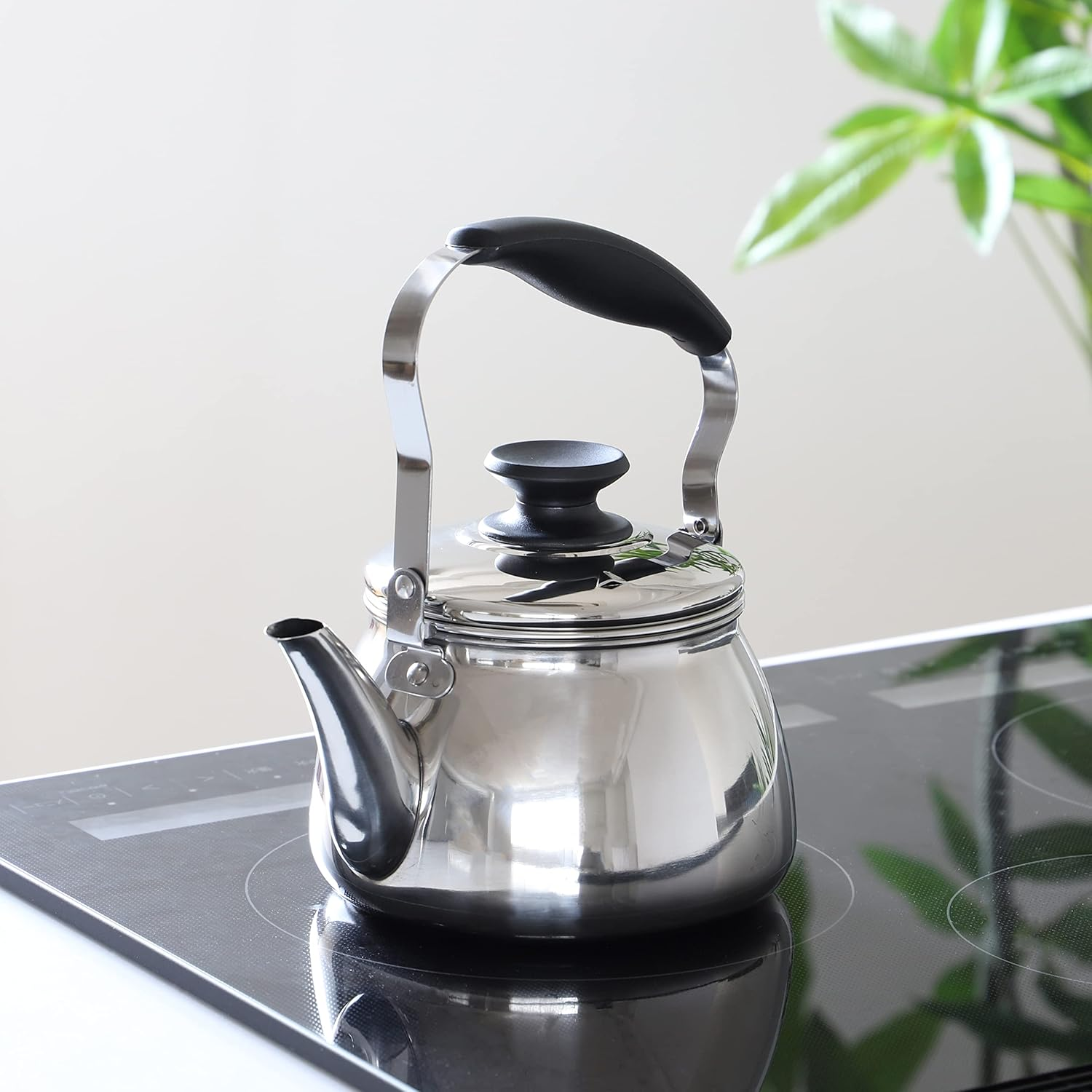 Pearl Metal Molty HB-5642 18-8 Stainless Steel Wide Mouth Kettle, 0.4 Gal (1.6 L), Tea Strainer, Compatible with All Heat Sources image number 4