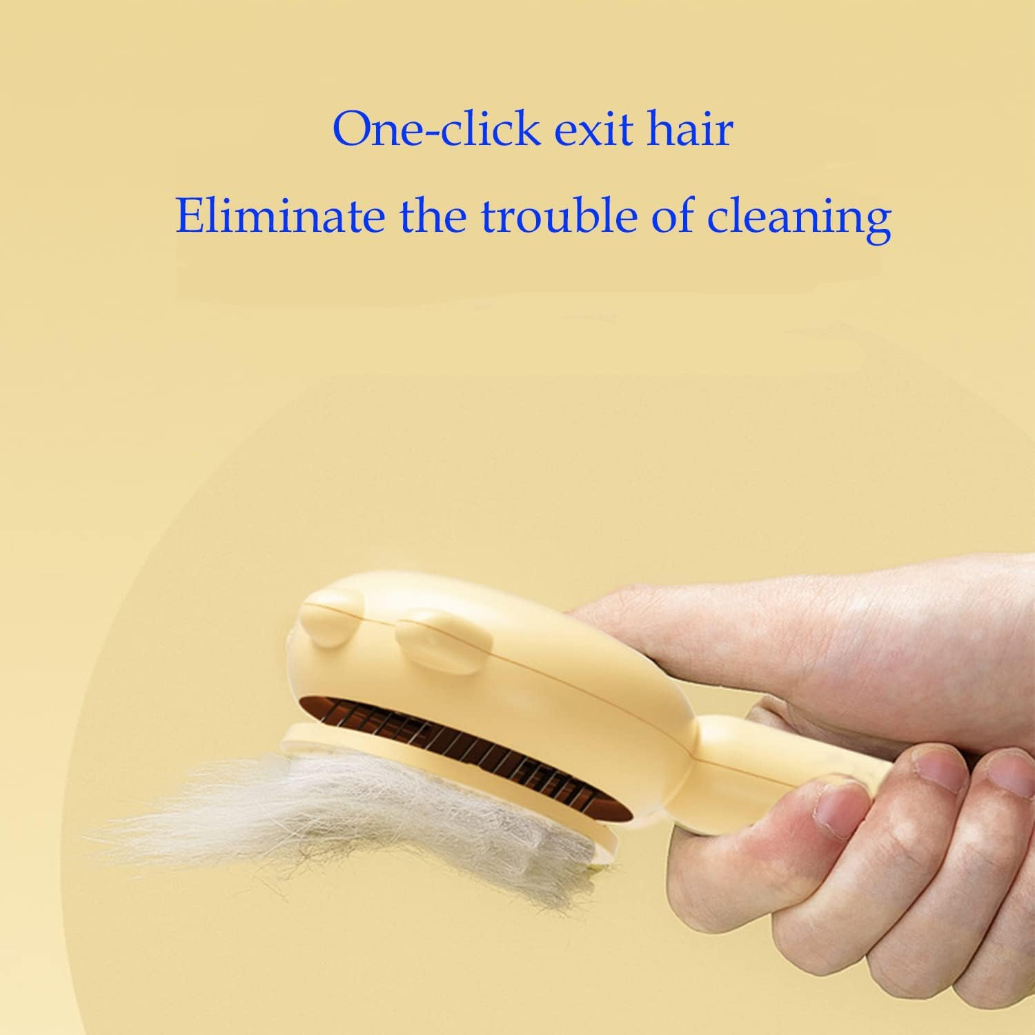 Vingtank Pet Hair Cleaner Brush, Hair Brush for Cats and Dogs, Self Cleaning Slicker Comb for Kitten, Removes Tangles Loose Fur (Yellow, Hair Type: Thin, Thick, Curly) image number 5