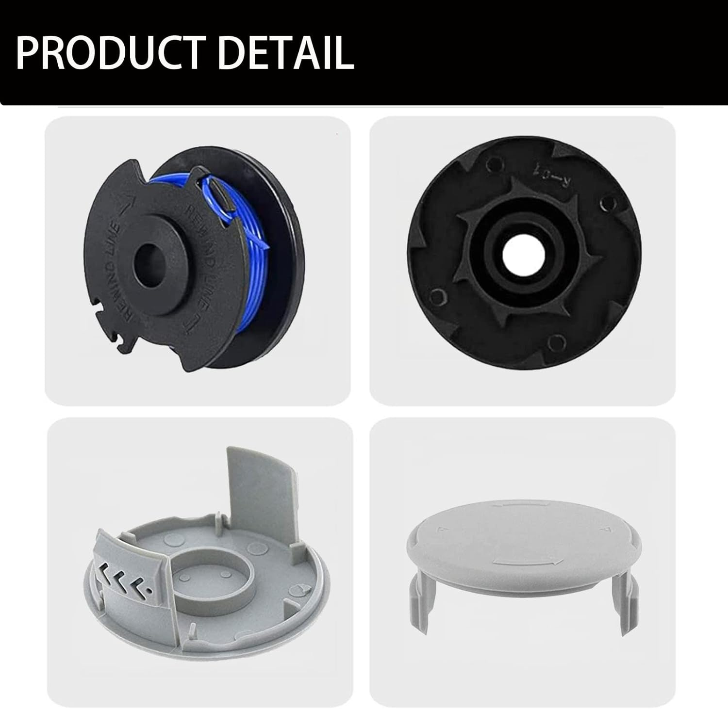 AC14RL3A String Trimmer Spool Replacement for Ryobi One+ AC14RL3A 18V, 24V and 40V Cordless Trimmers, 11Ft 0.065" Auto Feed Cordless Weed Eater Spools Line with 522994001 Cap (12 Spools + 2 Caps) image number 4