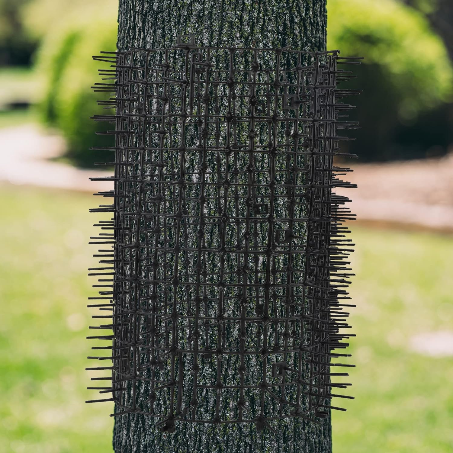 Cat Scat Mat with Spikes 200 * 28 Cm Cat Repellent Mat with Spikes Pet Deterrent Net anti Cat Mat Gardening Plastic Cat Scat Mat with 8 U-Shaped Pegs for Wild Animal Outdoor Garden Plants image number 4