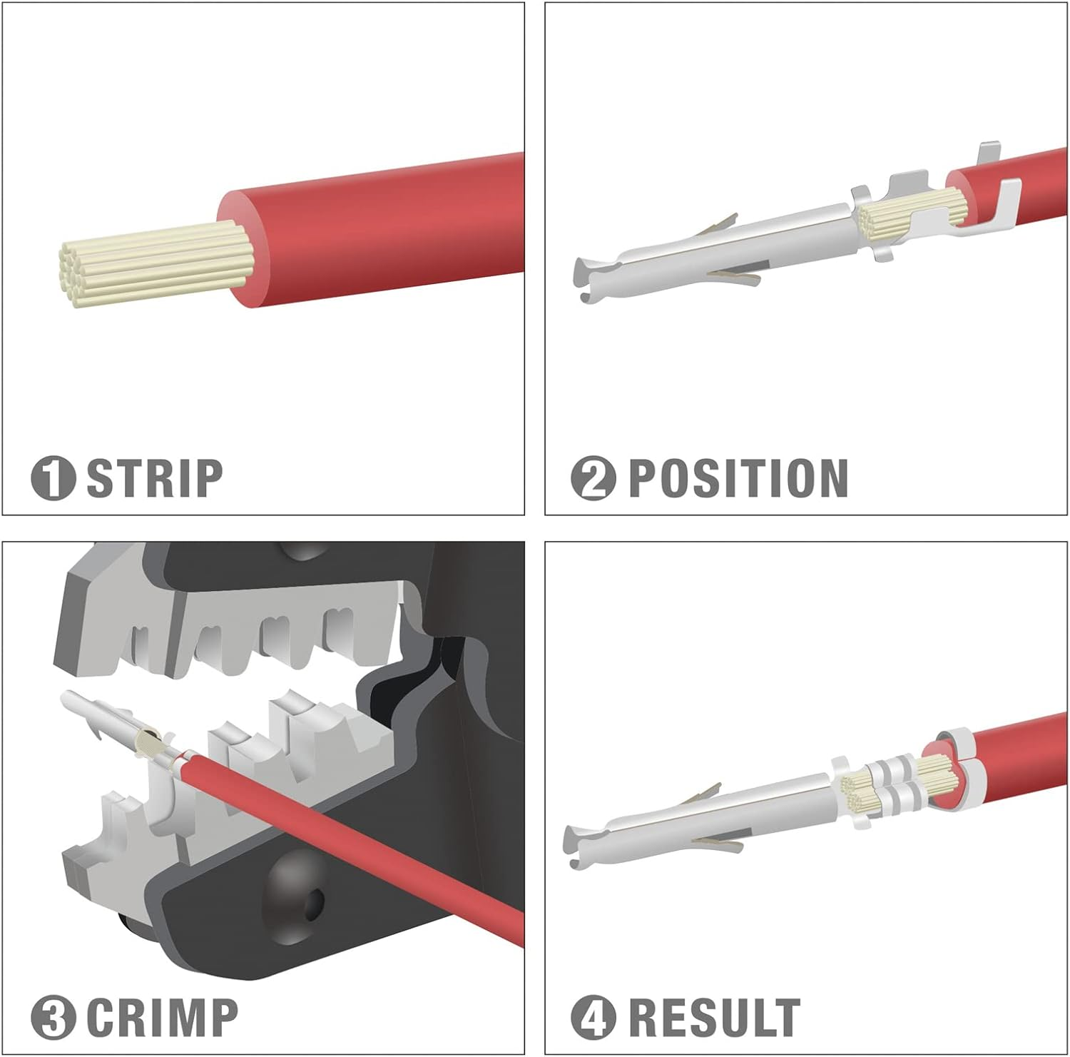 Icrimp SN-2549 Ratcheting Wire Crimping Tools for JST ZH 1.5Mm, PH 2.0Mm, XH 2.5Mm, VH 3.96Mm, JWPS 4.0Mm Pitch, Dupont 2.54Mm Pitch Open Barrel Terminals, AWG28-18 (0.08-1.0Mm&sup2;) image number 6