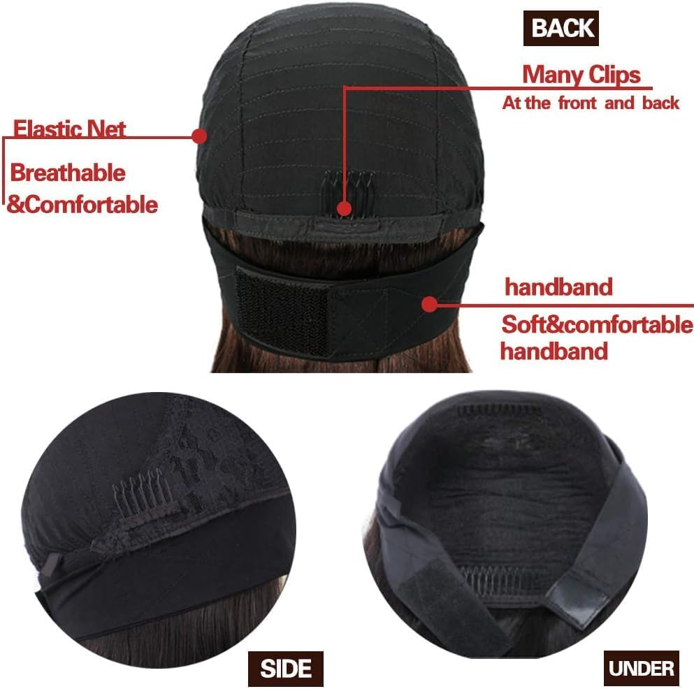 Headband Wig Straight Human Hair Wigs for Black Women 150% Density Brazilian Virgin Hair Machine Made Headband Wig Non Lace Front Human Hair Wigs 24 Inch