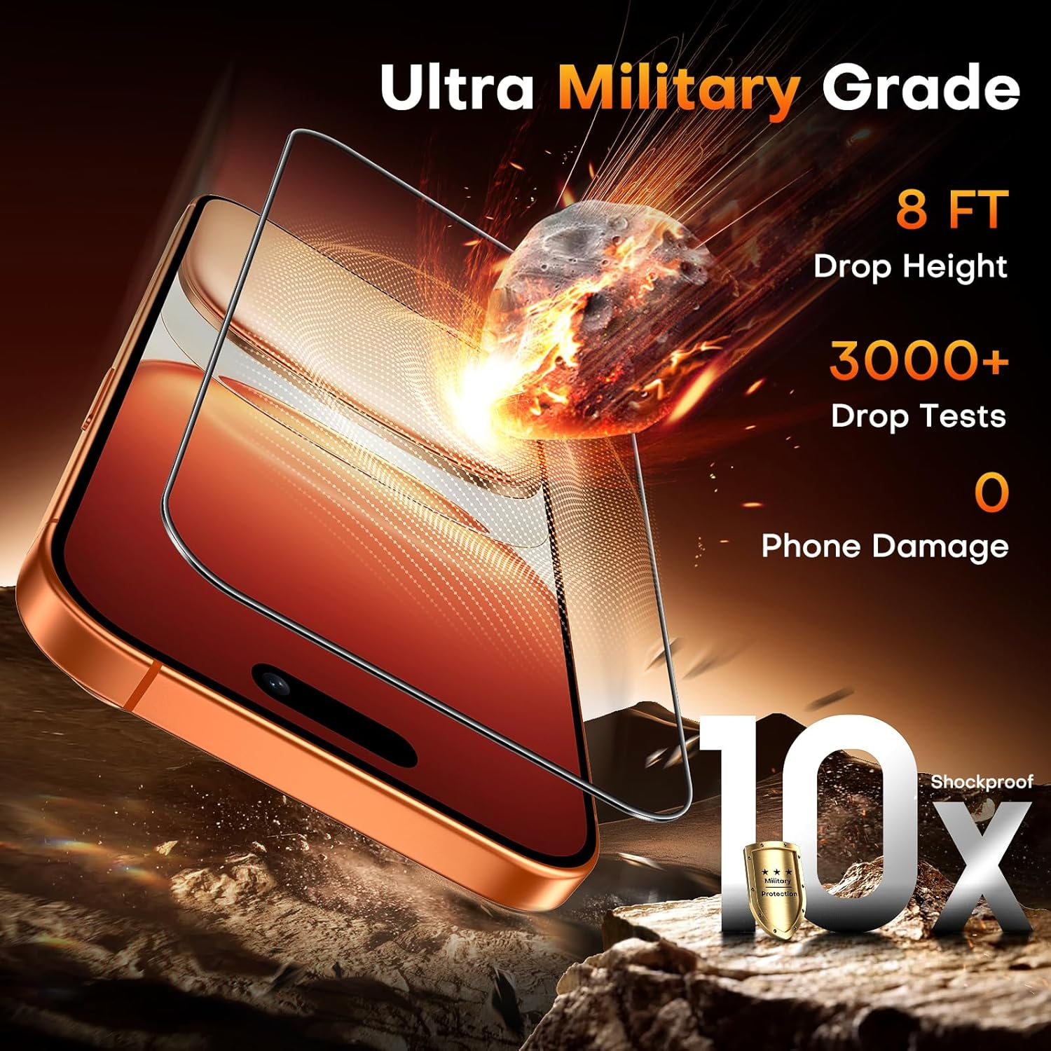 TOCOL for Iphone 17 Pro Max Screen Protector 6.9 Inch 9H Hardness Military Grade Shatterproof HD Tempered Glass for Iphone 17 Pro Max Full Coverage Easy Installation 2 Pack image number 5