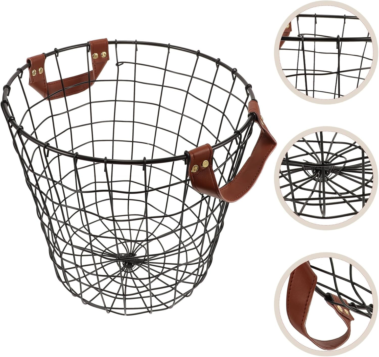 Large Capacity Firewood Organizer Basket with Handle Metal Wire Storage Holder for Indoor Outdoor Use Multipurpose Log Carrier and Storage Rack image number 2