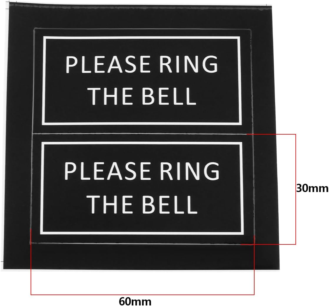 Ecsing 10Pcs Please Ring the Bell Sticker Fade Resistant Please Ring Doorbell Sign for Home Business Office Store 60X30Mm Black image number 1