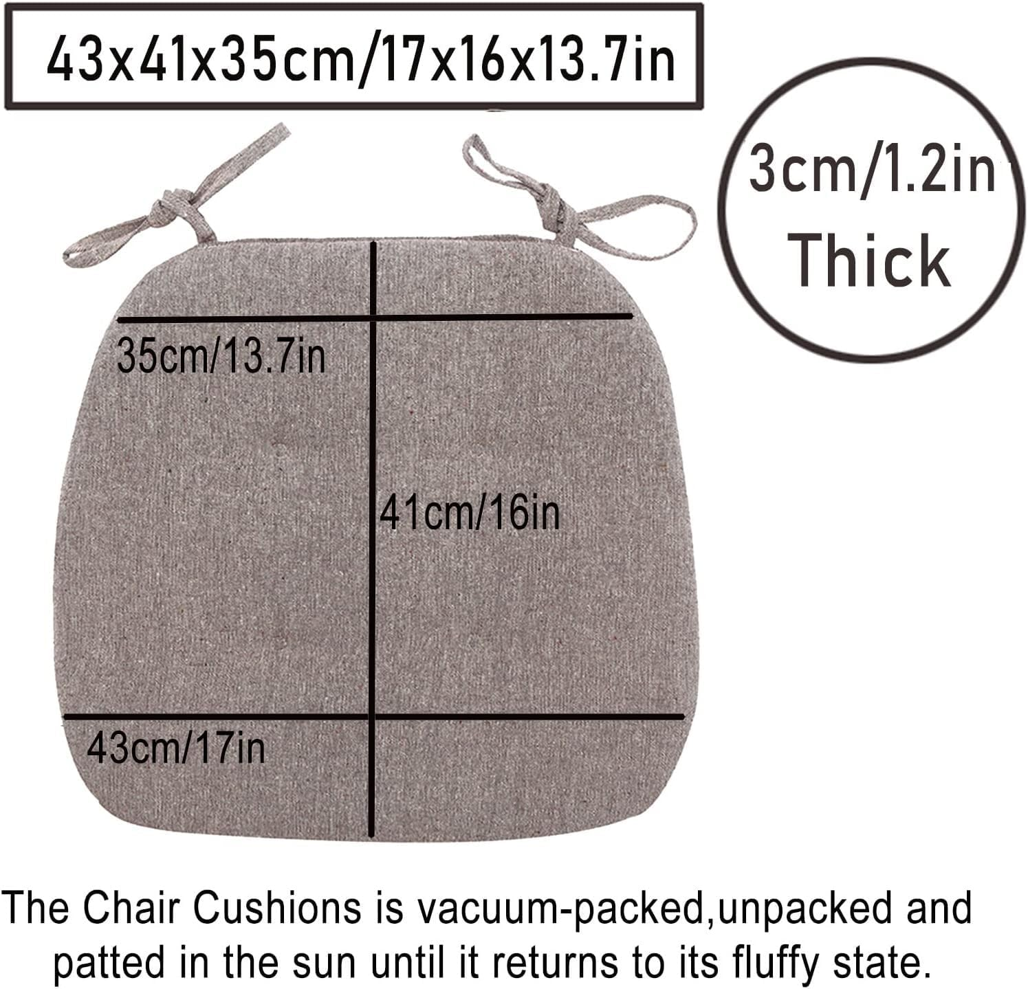 Cushion Kitchen Chair Cushions with Ties, Double Sided Chair Pads for Dining Room, U Shaped Non-Slip Seat Cushions, 2/4/6 Pack (Color : Black and Gray, Size : 6 Pack) image number 1