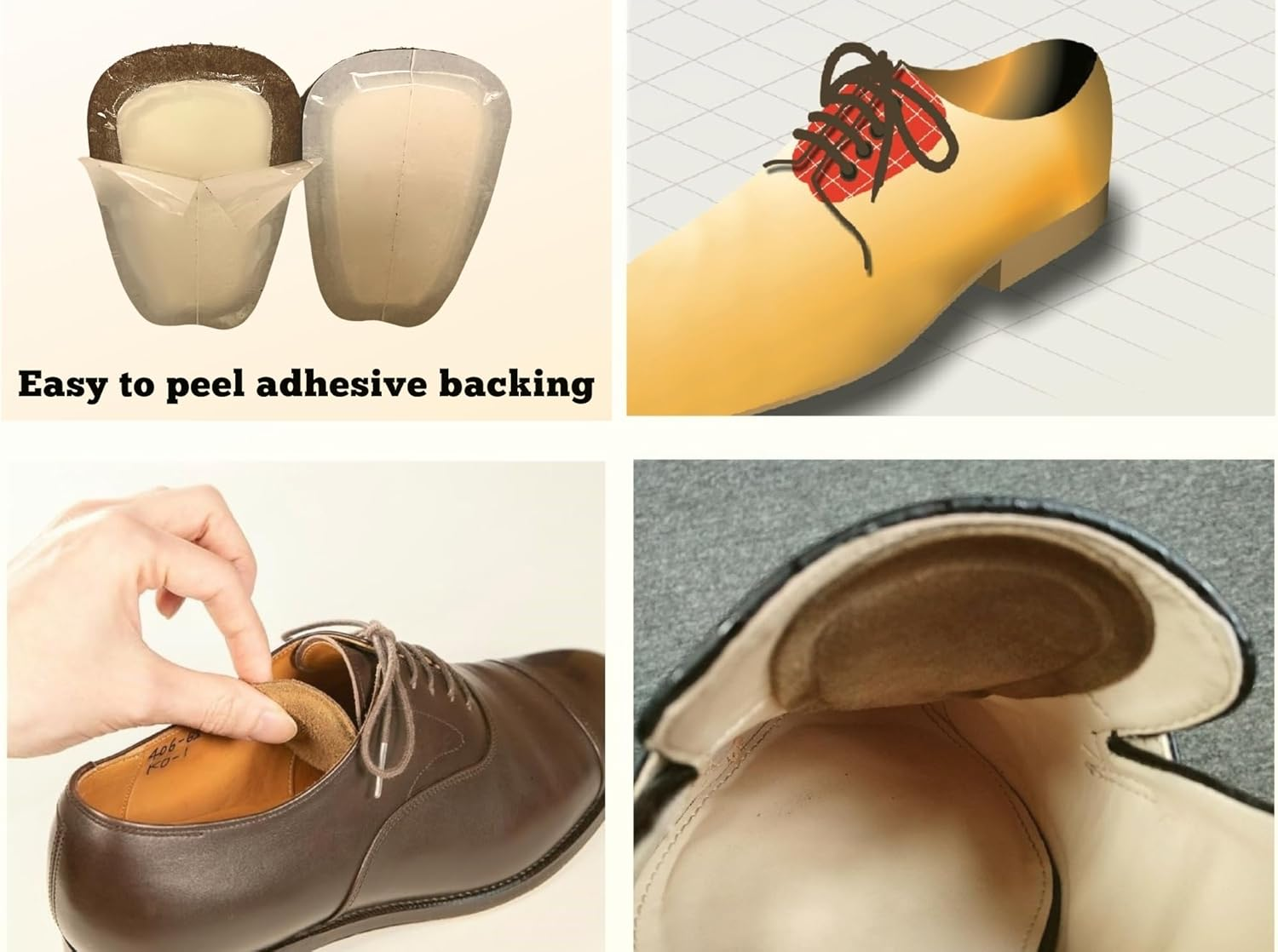 Pedag SUPRA Tongue Shoe Pad | Soft Leather & Memory Foam Shoe Padding - German Handmade, Small/Medium image number 2