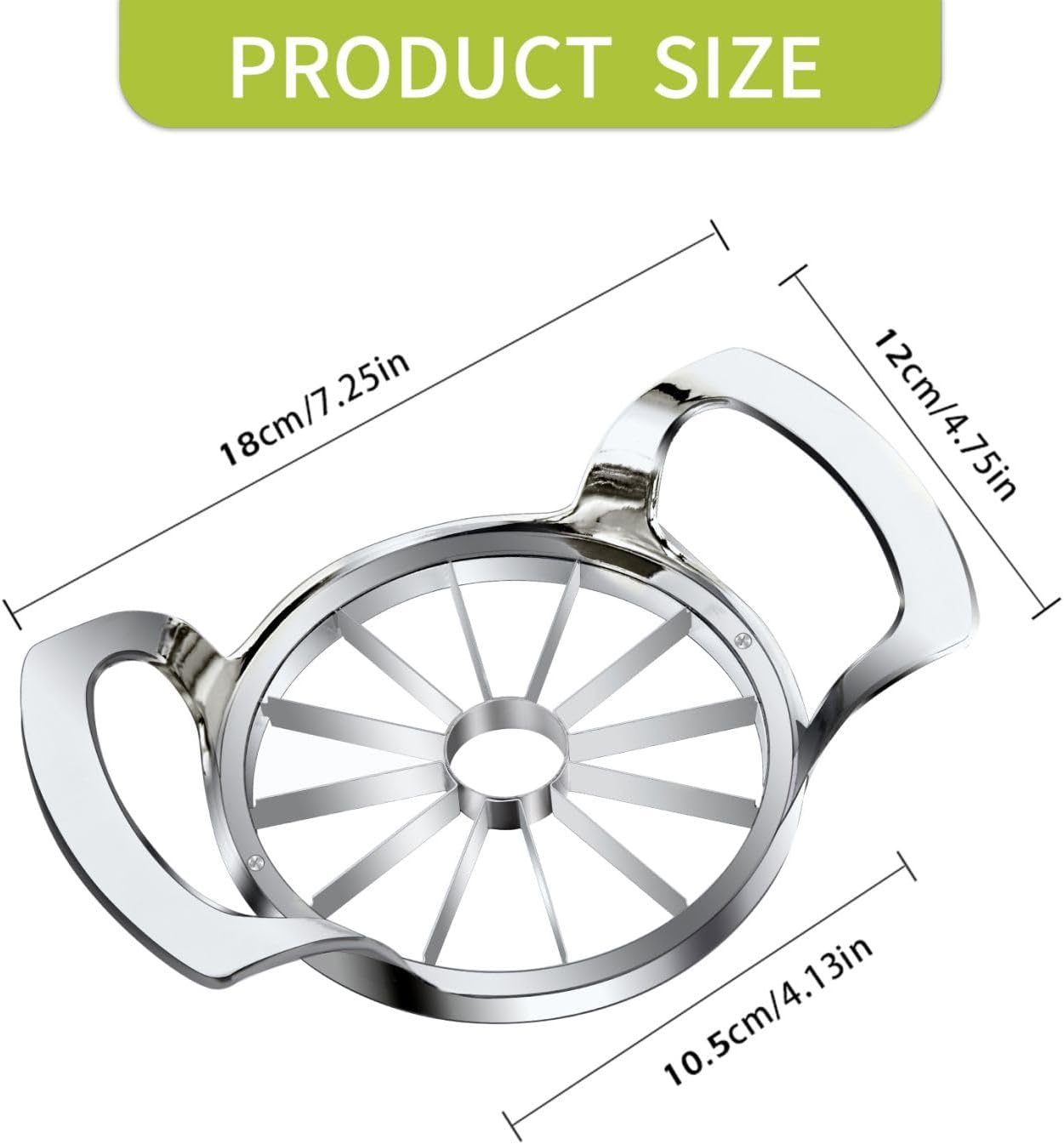 Apple Slicer,12-Blade Extra Large Apple Corer,Easy to Use, Time-Saving, Heavy Duty Stainless Steel Apple Cutter and Divider image number 2