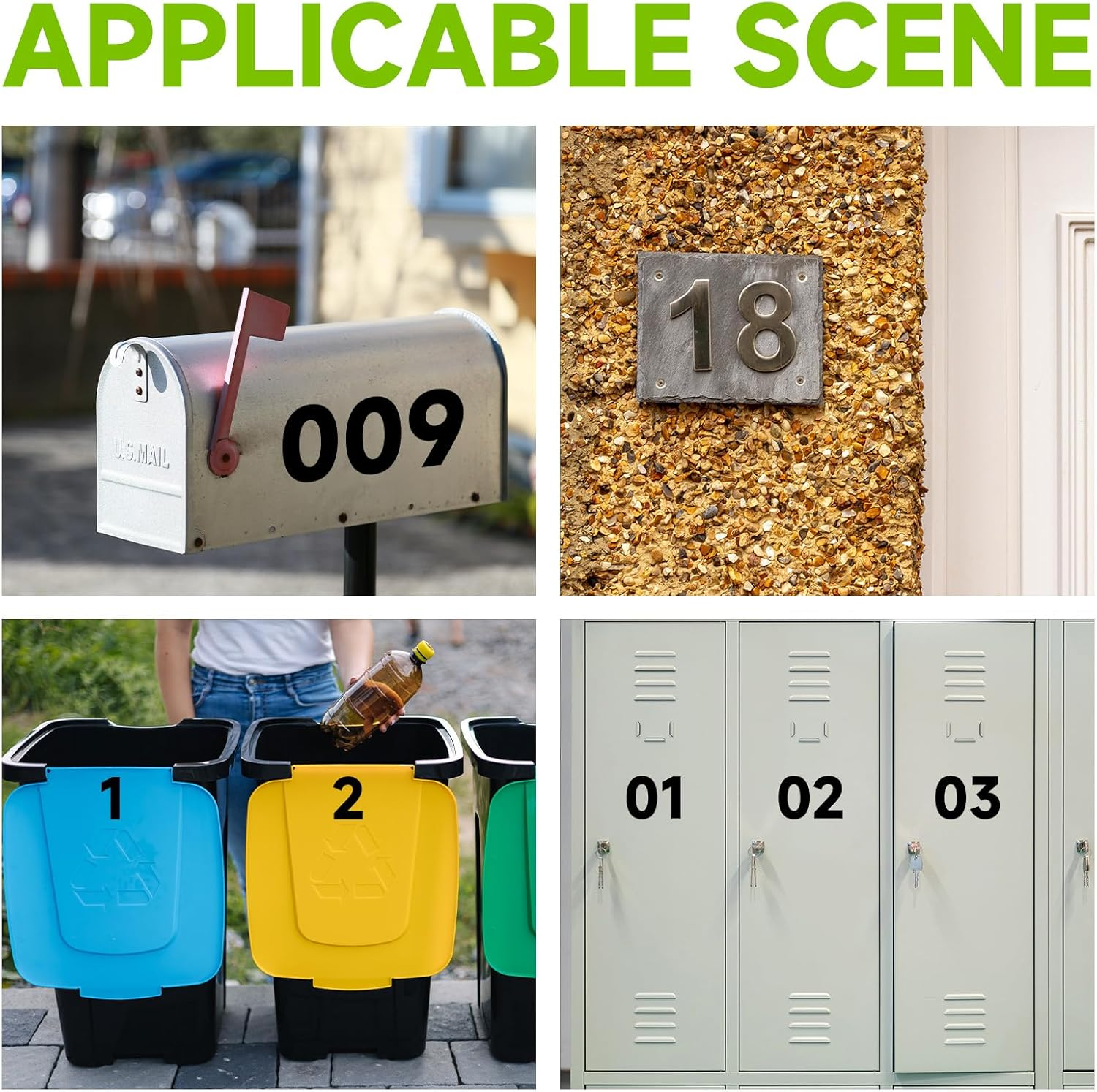 Pack of 50 High-Quality Number Stickers for Letterbox and Wheelie Bin Stickers - Weatherproof, Reflective, Strong Adhesive - 10 X 5 Cm - Numbers 0-9 - Black image number 6