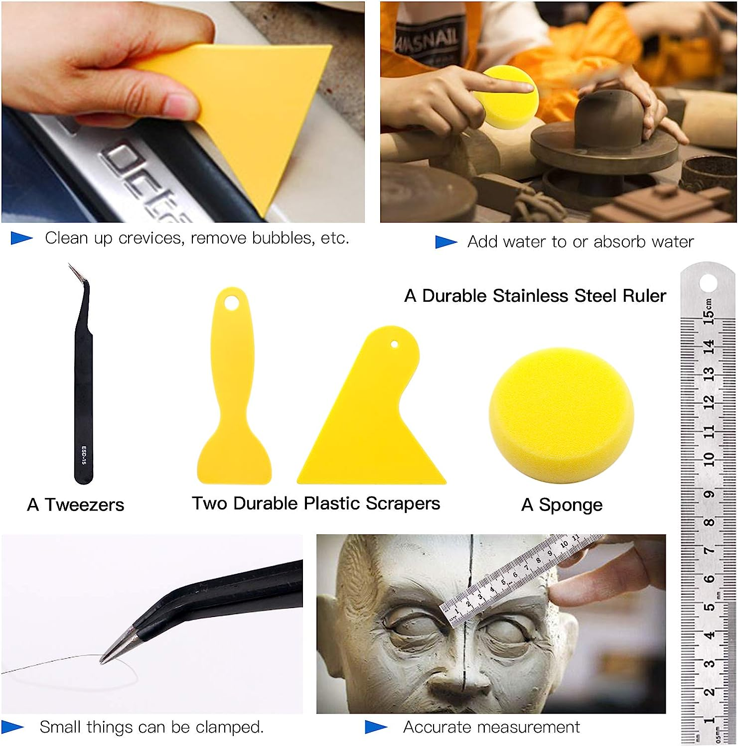 Glarks 30Pcs Carving Modeling Clay Sculpting Tools Set Including Plastic Crafts Clay Modeling Tools, Dual-End Dotting Clay Tools and Ball Stylus for Embossing Art, Coloring, Nail Art Painting