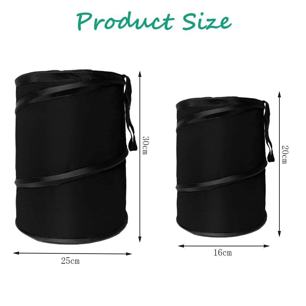 2 Pcs Car Trash Can, Portable Garbage Bin for Car, Collapsible Waterproof Waste Basket, Leak Proof Rubbish Bin for Travel, Office, Camping, Vehicle Trash Can One Large and One Small Size image number 1