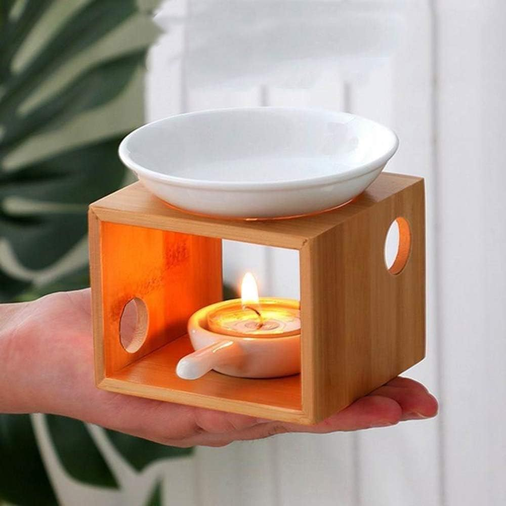 Scented Candle Fragrance Melter Tea Light Holder,Ceramic Tea Light Holder Essential Oil Burner Candle Aroma Diffuser for Spa Yoga Meditation Buddhist Christmas image number 4