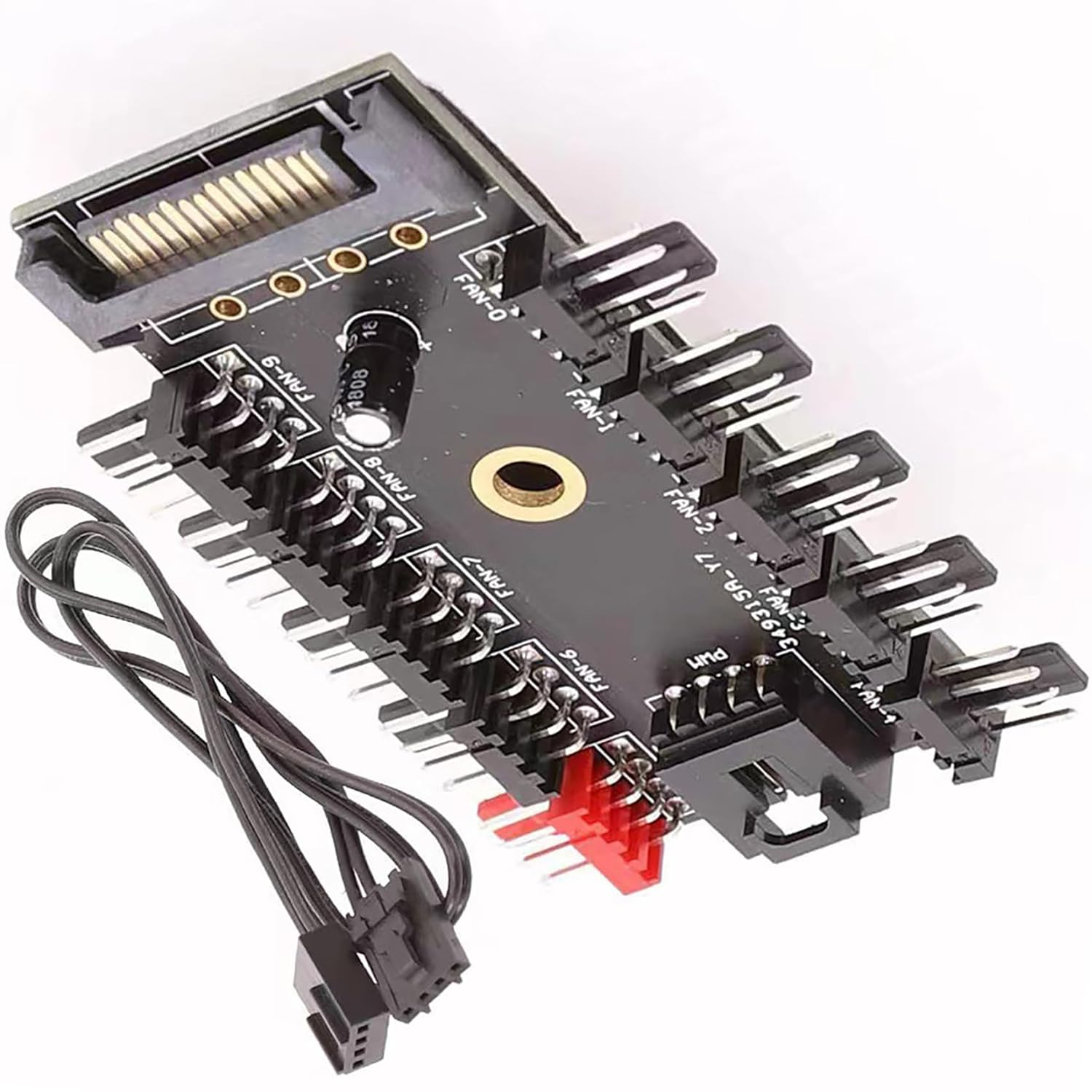 Tunghey 4-Pin PWM Fan Power Supply Cable 1 to 10 Way Splitter Hub 4 Pin Mol-Ex Powered PC Case Motherboard Fan Power Extension Cable Cord for ATX Computer Case 4/3Pin Cooling Fans