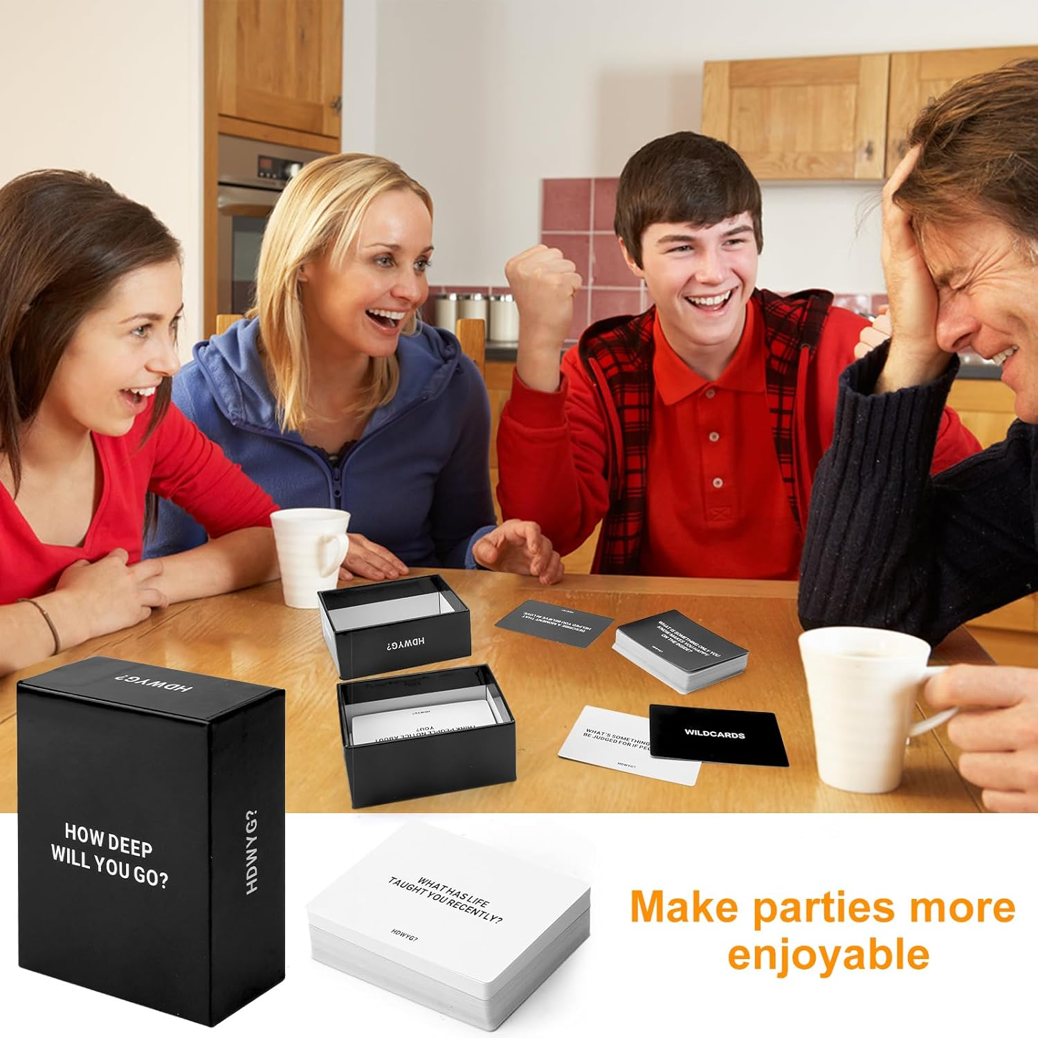 How Deep Will You Go Card Game the Game Card Games Deep Conversation Card Game Fun Family Party Card Game Funny Card Game Night Party Games for Adults image number 1