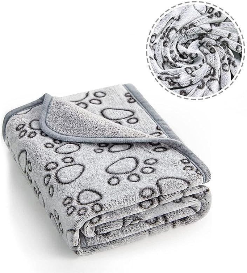Soft Pet Dog Blanket for Medium Dogs, Cozy Pet Throw with Paws Print for Dogs & Cats, Machine Washable Premium Non Shedding (Gray, 104 * 76CM) image number 4