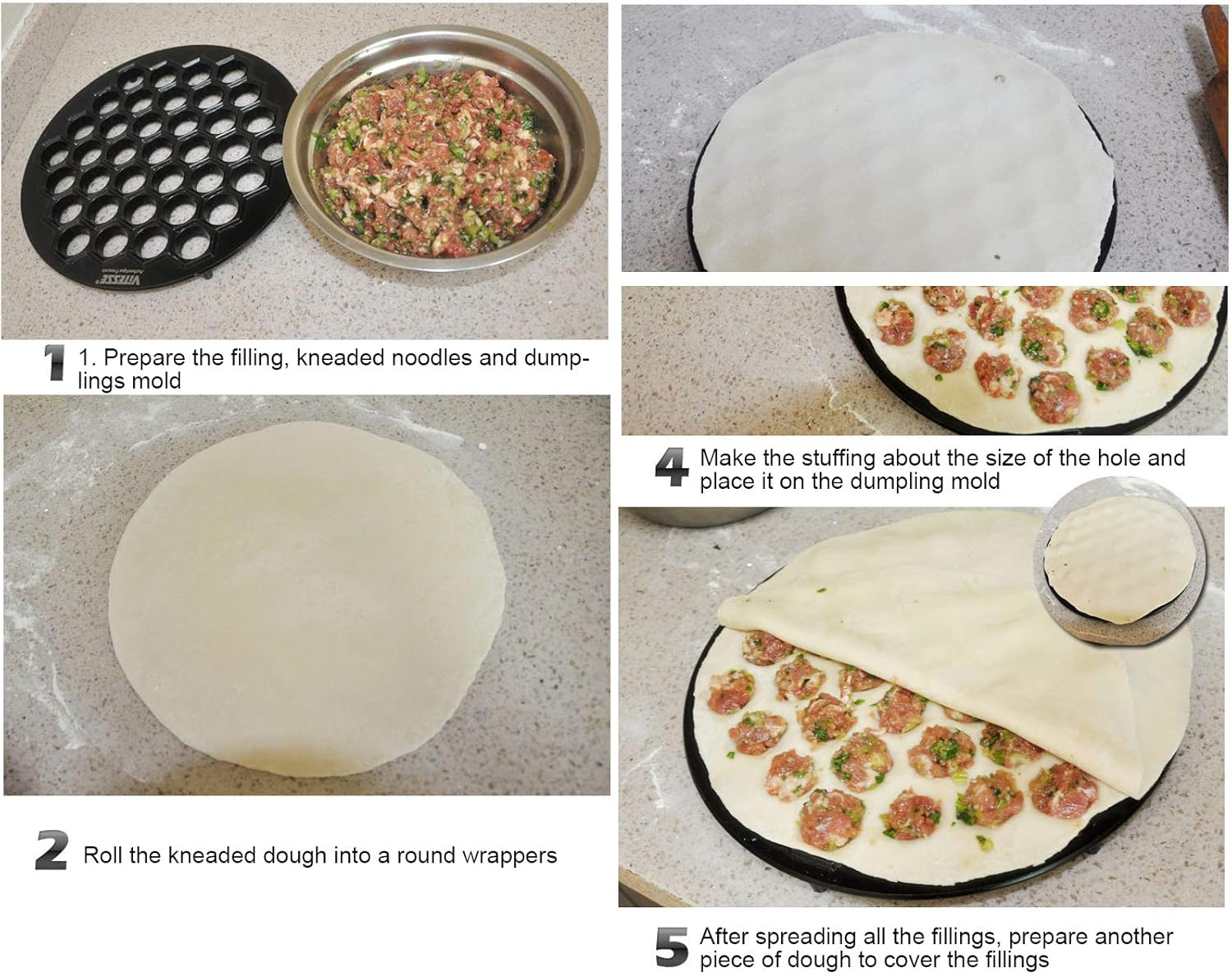 Alvinlite Dumplings Mould Ravioli Maker Pelmeni Maker Baking Pastry Kitchen Accessories 37 Holes image number 6