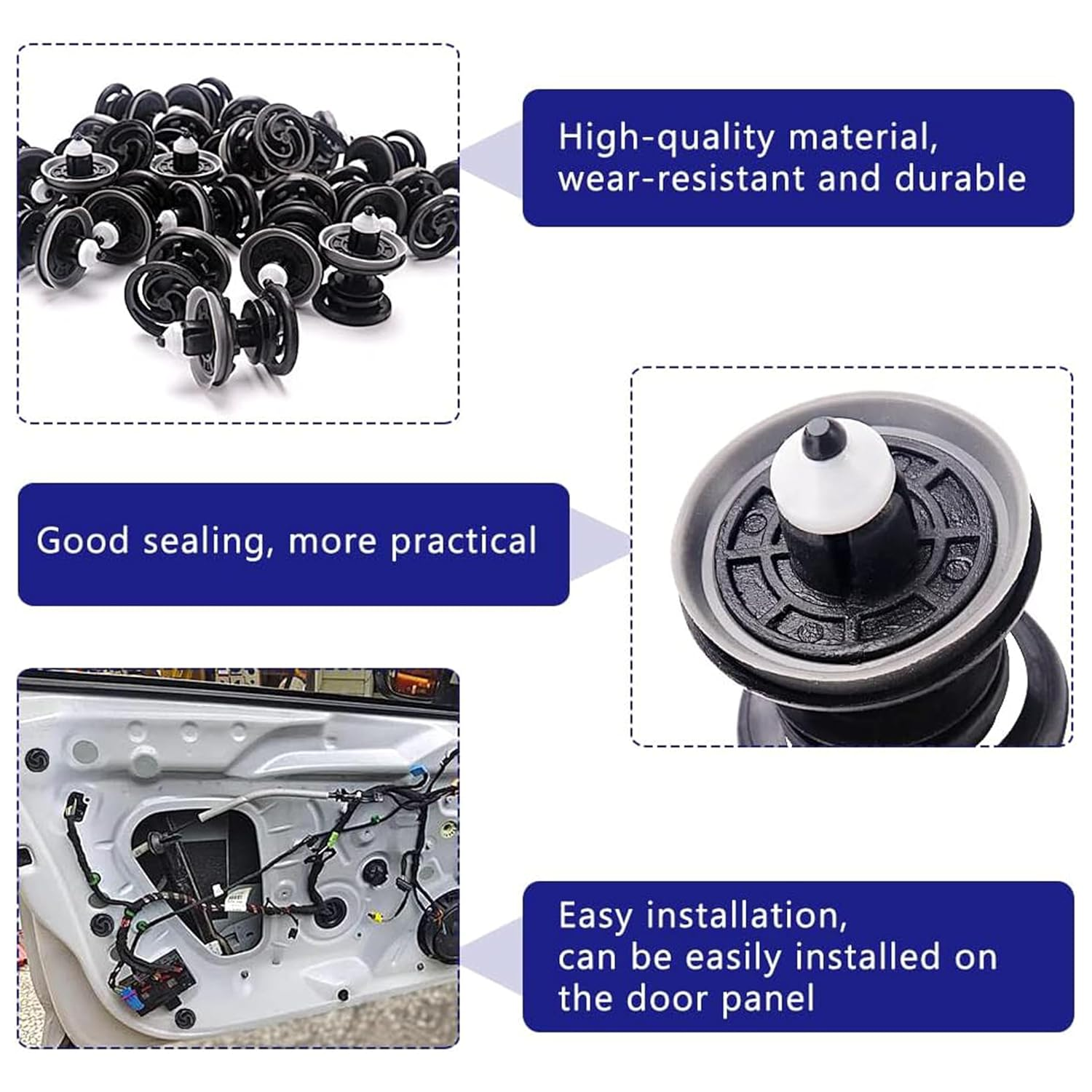 20 PCS Auto Fasteners Door Panel Mounting Clips,Car Interior Door Card Trim Clips with Sealer Replace #7L6-868-243 Compatible with VW Beetle,Audi,Cabrio,Golf,Gti,Jetta,Passat & Touareg,Auto Parts