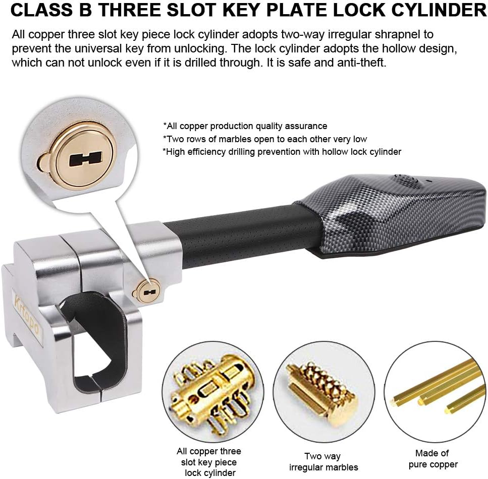 Steering Wheel Lock Universal Car anti Theft Security Alarm Closure Retractable Anti-Theft Protection image number 5