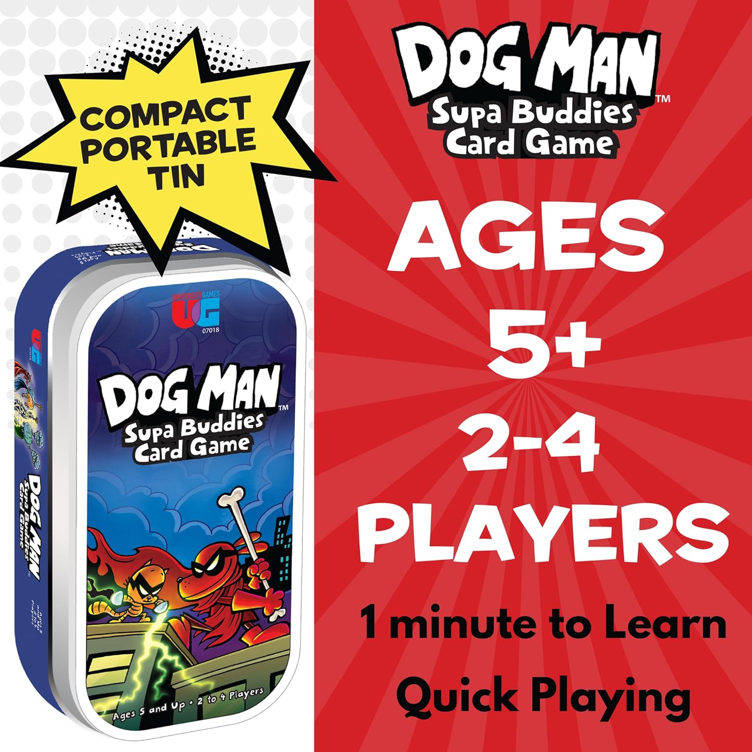 University Games, Dog Man Supa Buddies Card Game, Based on the Dog Man Books Series, for 2 to 4 Players Ages 5 and Up image number 1