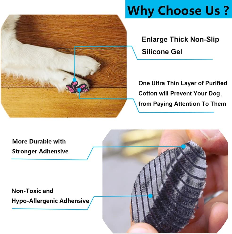 Dog anti Slip Paw Grips Traction Pads,Dog Feet Stickers with Stronger Adhesive,Paw Protection to Provide Traction for Slippery Floors,Essentials for Senior Dogs,12 Sets (48 Pcs) S Multicolor image number 1