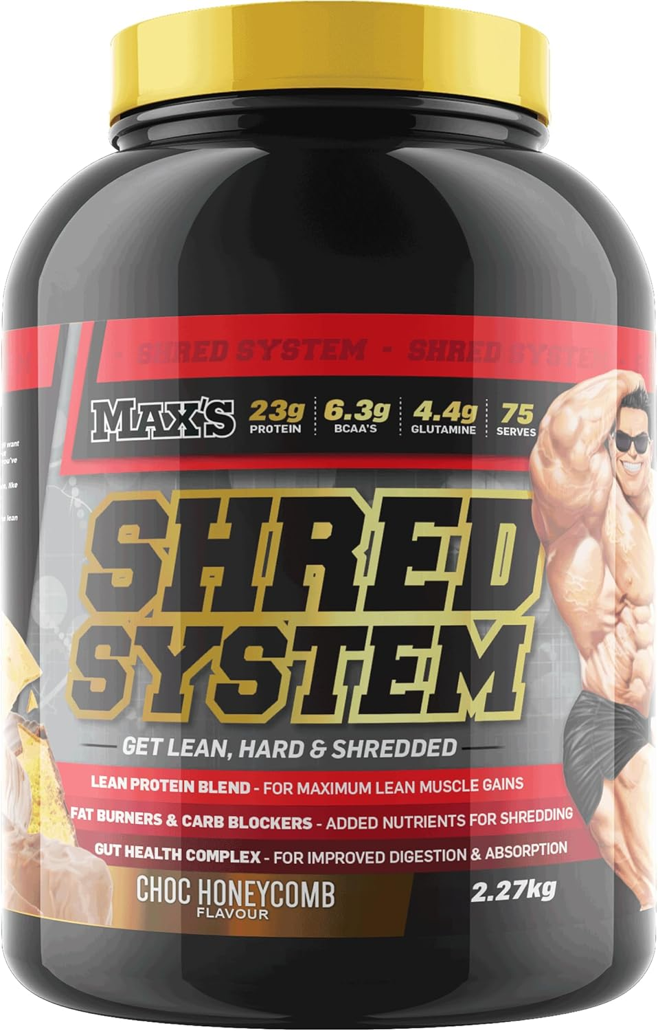Max'S Shred System Fat Stripping Protein Powder, Choc Honeycomb, 2.27Kg image number 1