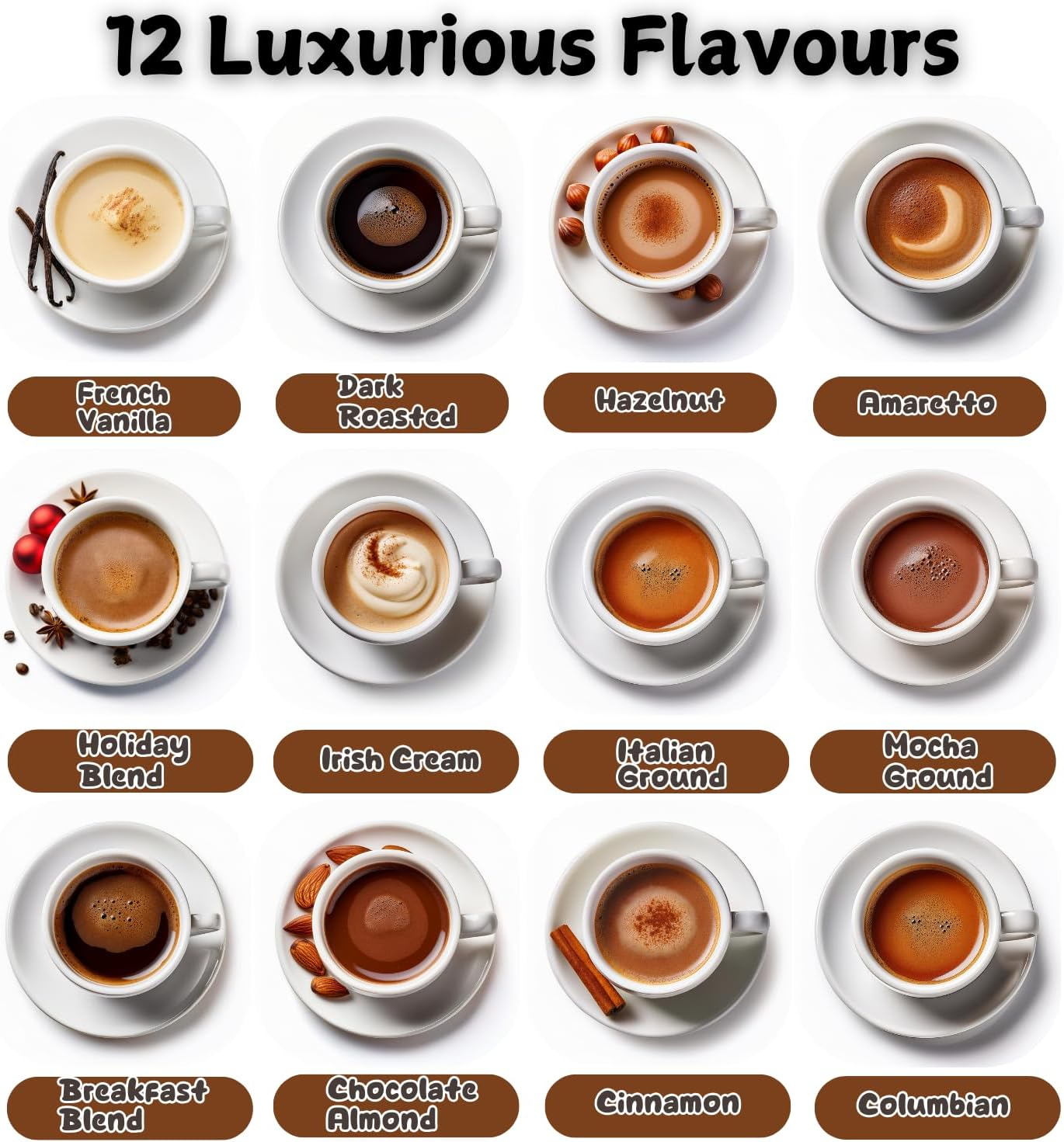 Coffee Advent Calendar 2024-24 Premium Gourmet Coffee Ground Beans Various Flavours Gifts for Coffee Lovers Men Women Unique Advent Calendar