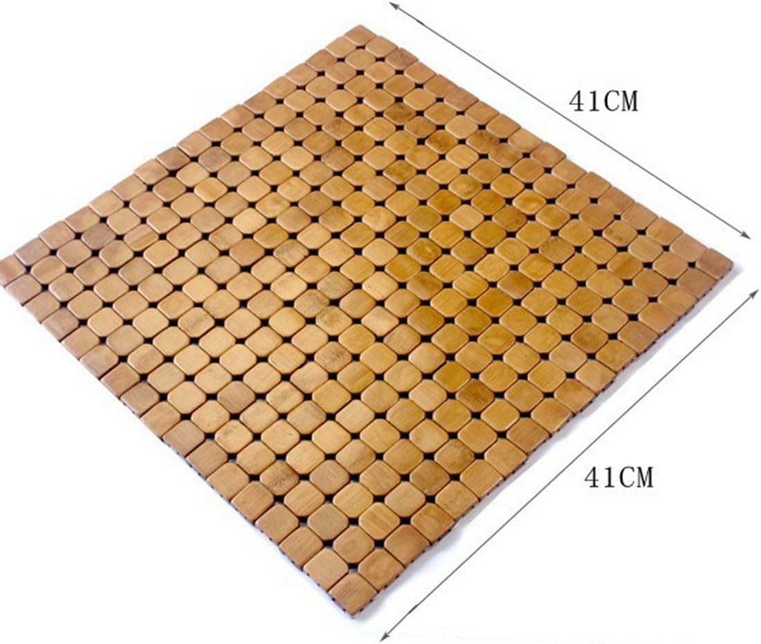 QUHUOYAO Bamboo Cushion, Cool and Breathable Sofa Cushion, Bamboo Seat Cushions Summer Chair Cushion Car Seat Pad, Natural Wood Beaded Seat Cover Pad Mat Comfy Cool Summer Massage Seat 41X41CM