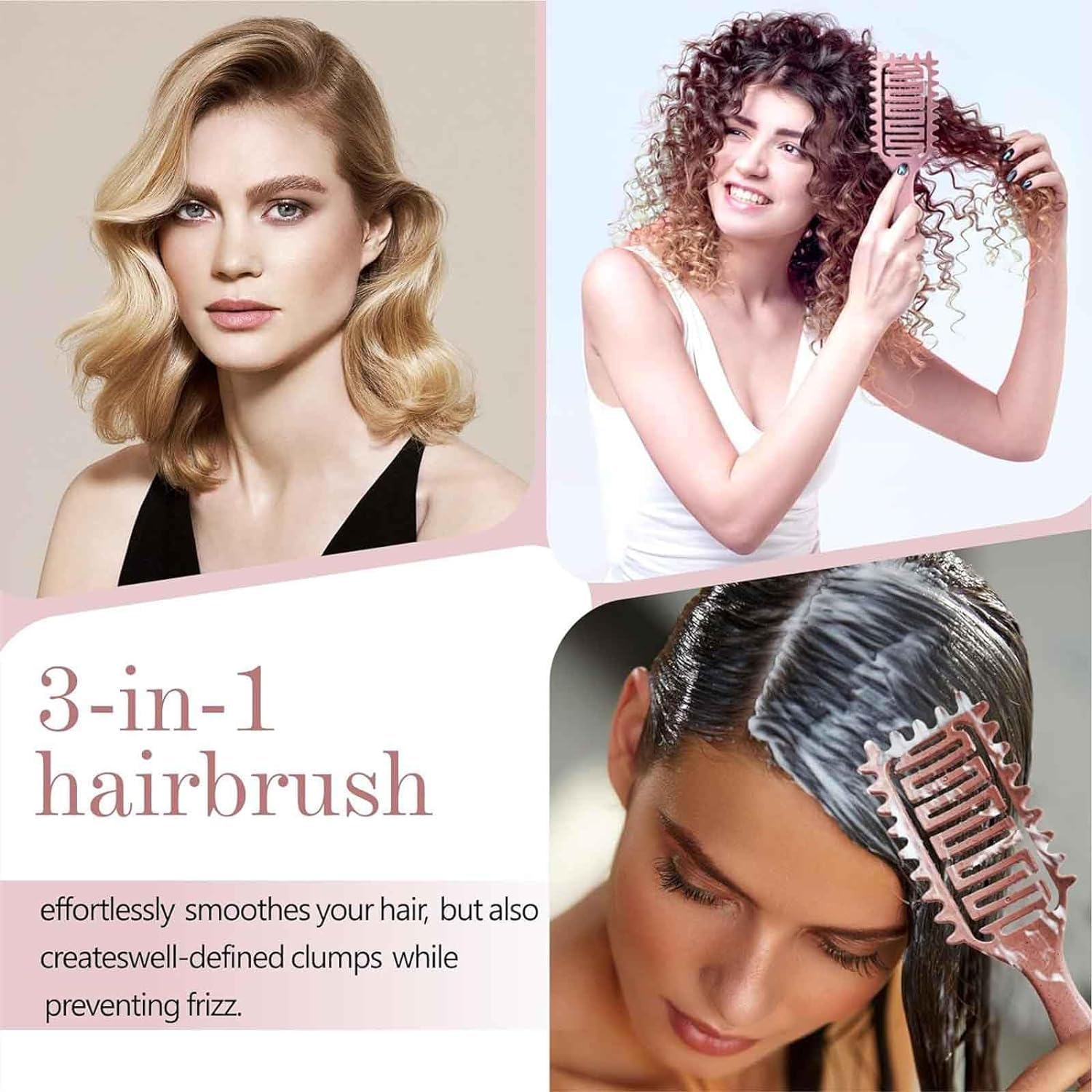 Curl Defining Brush, 2024 New Vented Hair Brush, Curly Hair Brush, Define Styling Brush for Curly Hair, Shaping & Defining Curls for Women (Pink) image number 4
