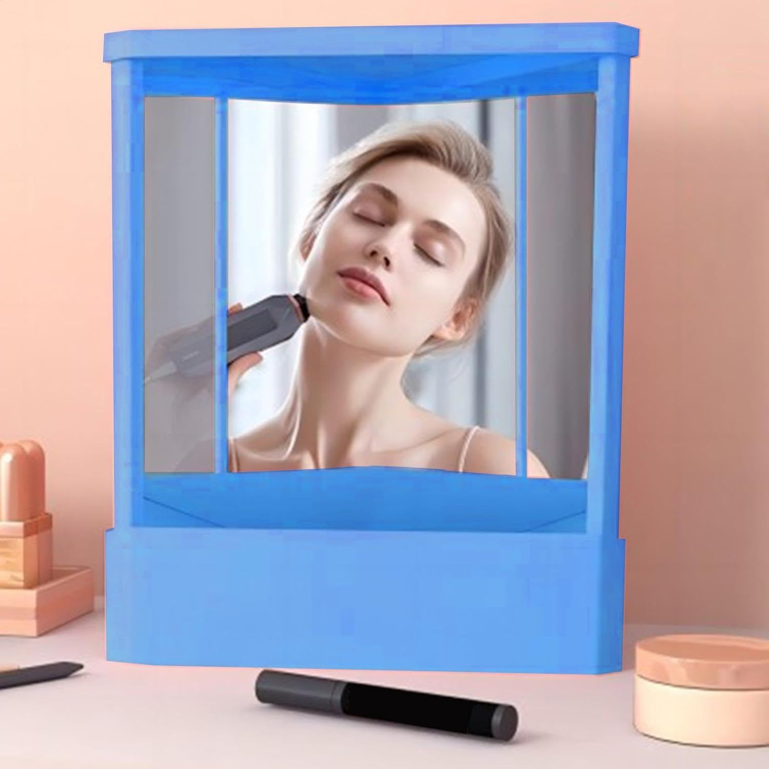 Wesleyyy True Mirror - Non Reversing Mirror, Makeup Vanity Mirror, Real Image Non-Reverse Mirror, Personal Makeup Mirrors, for Haircuts and Beauty, 19X23Cm image number 4