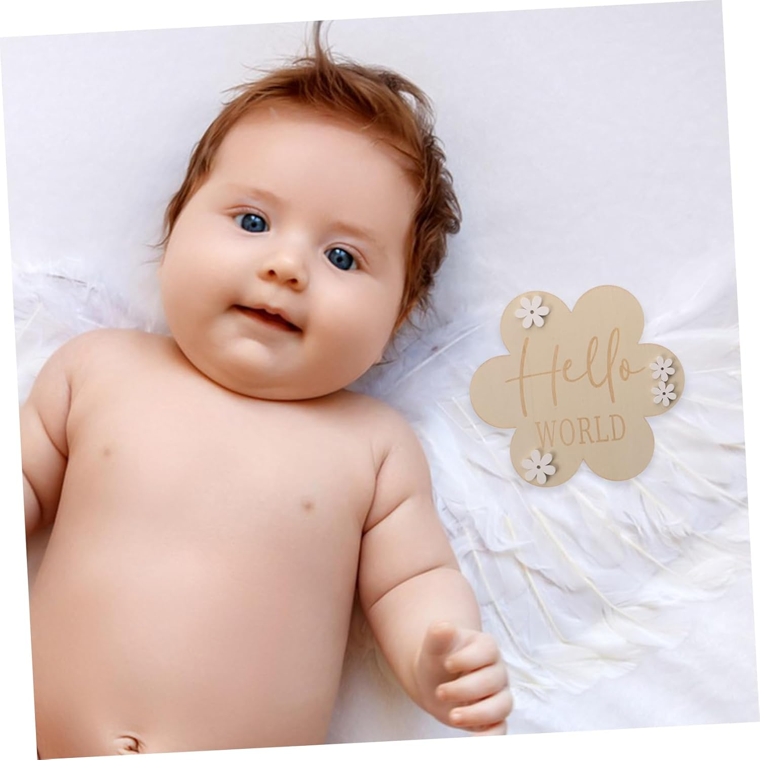 2Pcs Wood Milestone Discs for Newborn Birth Announcement Cards Milestone Wood Circles for Girl Toys Months Nursery Photo Props for Monthly Growth Record image number 4