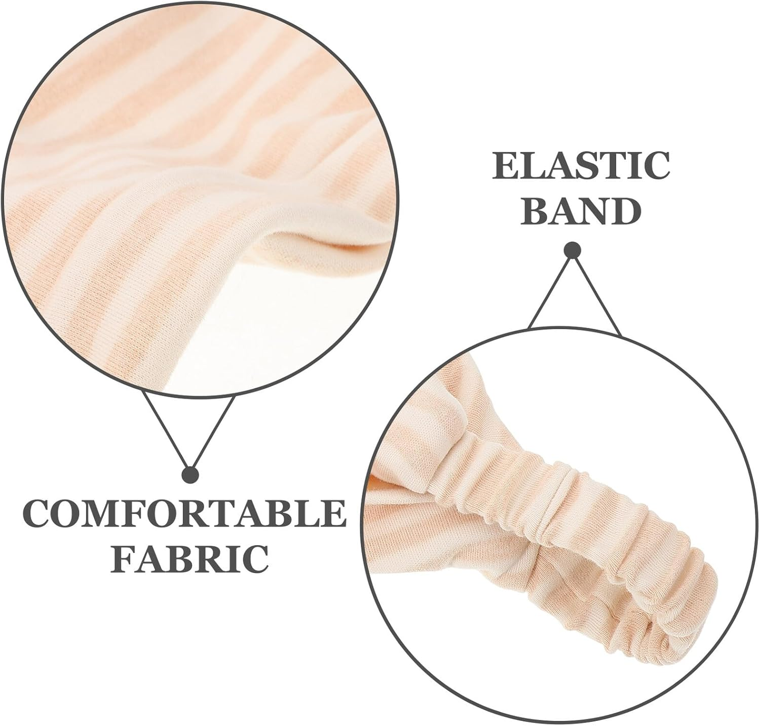 2 Pcs Windproof Maternity Confinement Hat and Scarf Comfortable Soft Covers for Postpartum Mothers Warm Flexible Striped Dome Caps for Night Sleep image number 5