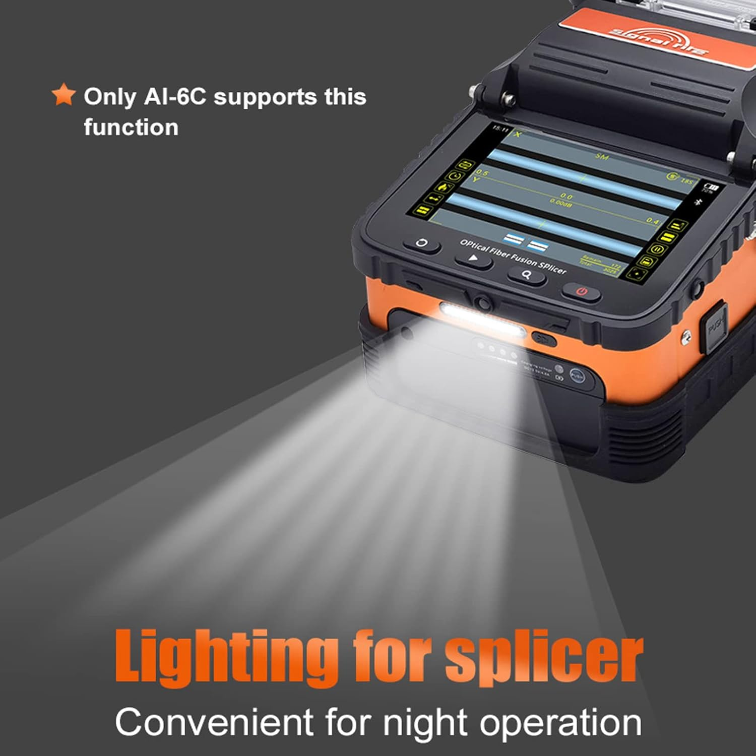 Signal Fire Fiber Fusion Splicer Ai-6C,Fusion Splicer Toolbox Kit W/8 Seconds Splicing Melting, 18 Seconds Heating Fusion Splicer Machine Optical Fiber Cleaver Kit for Optical Fiber & Cable Projects image number 3